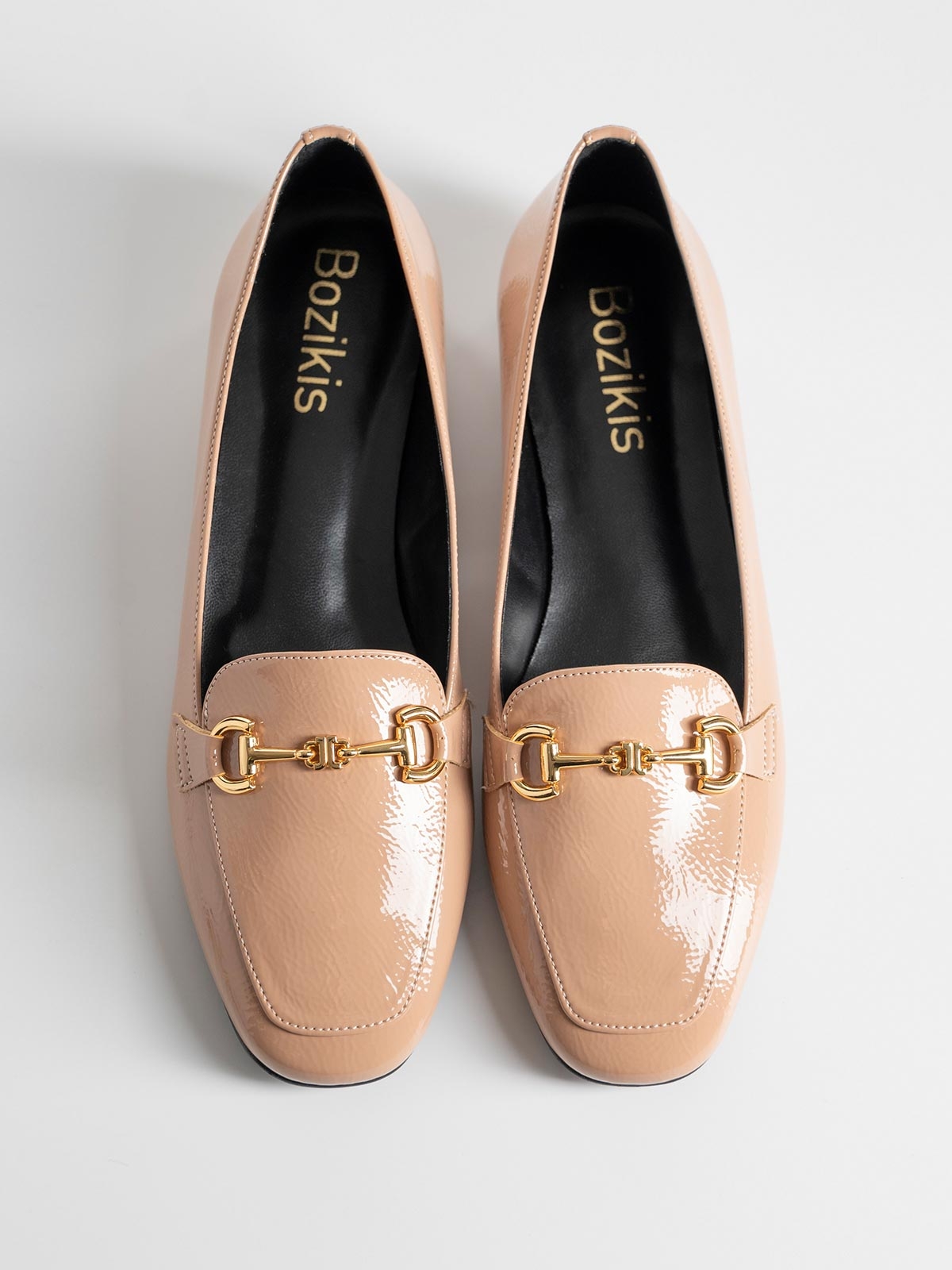 Loafers BOZIKIS λουστρίνι με μεταλική αγκράφα