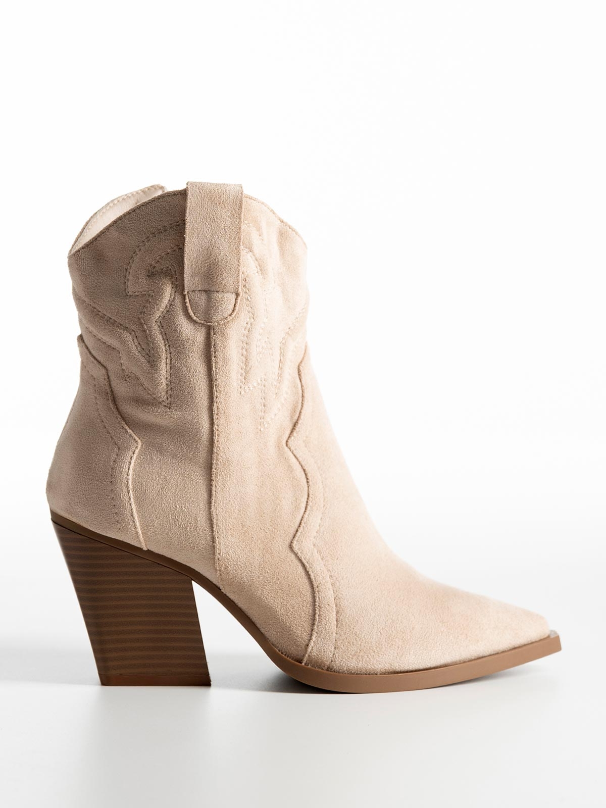 Cowboy μποτάκια suede με ραφές