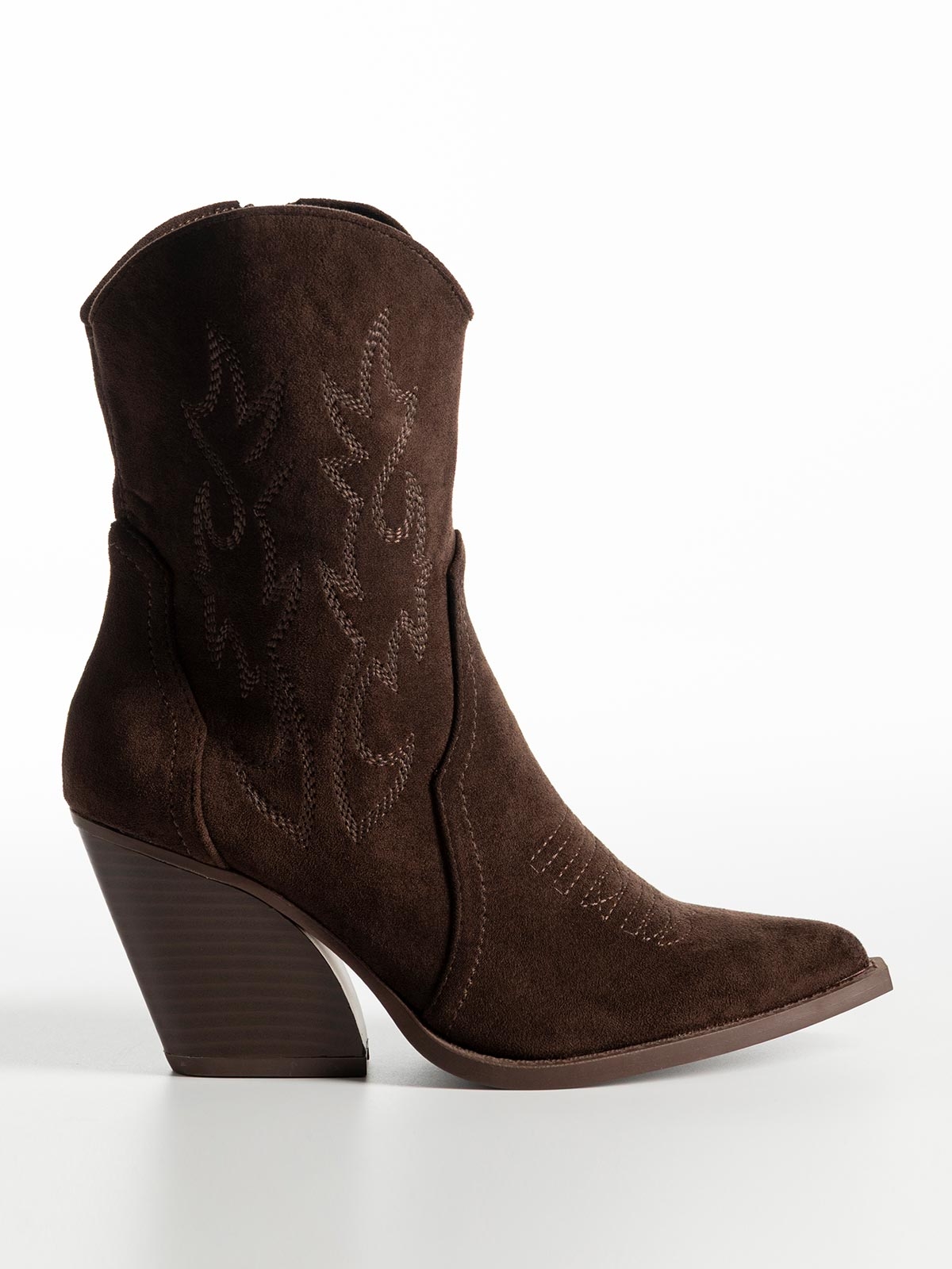 Cowboy μποτάκια suede με ραφές