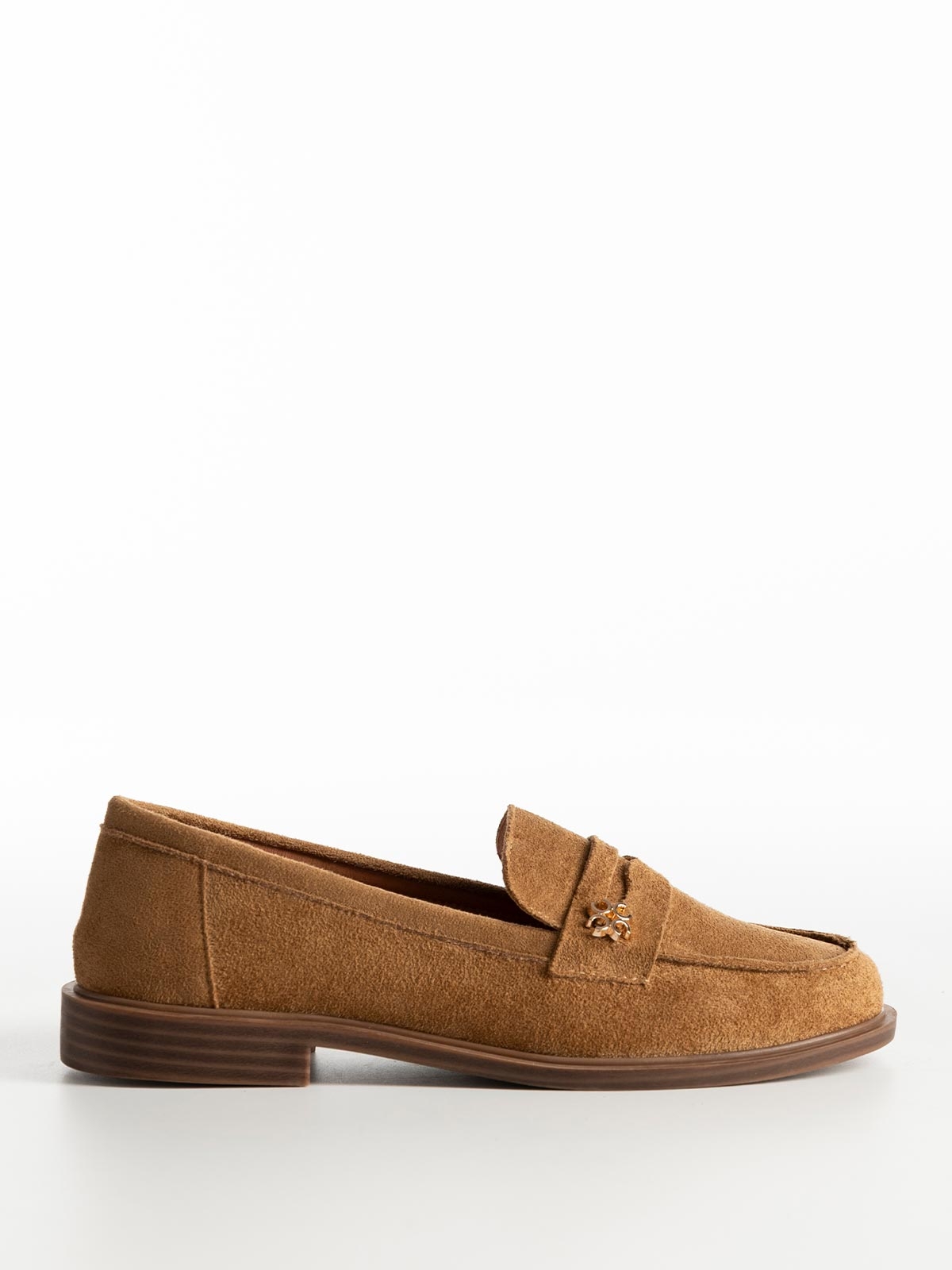 Suede loafers με στρογγυλή μύτη & φάσα