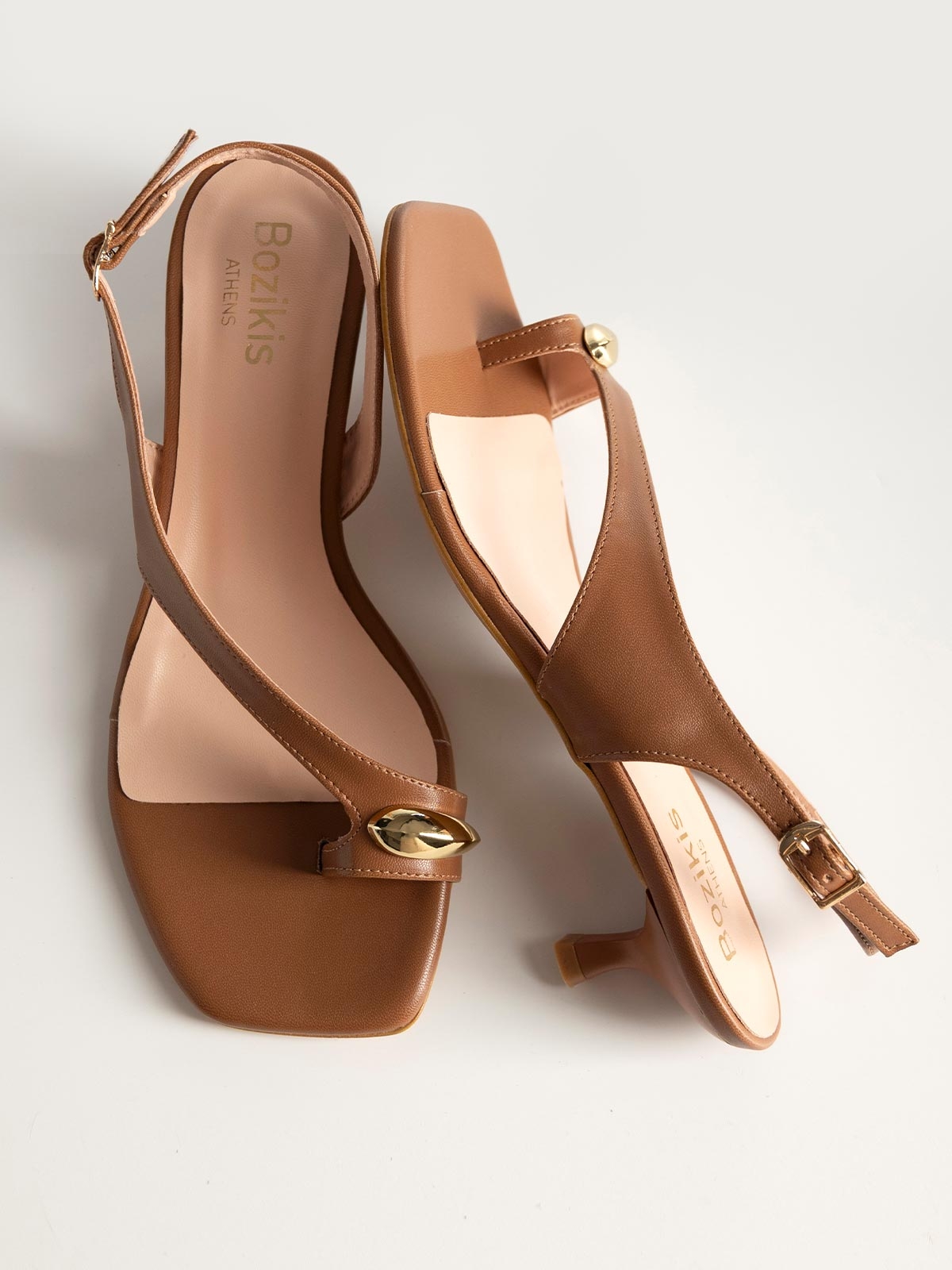 Πέδιλα BOZIKIS με kitten heel & toe ring