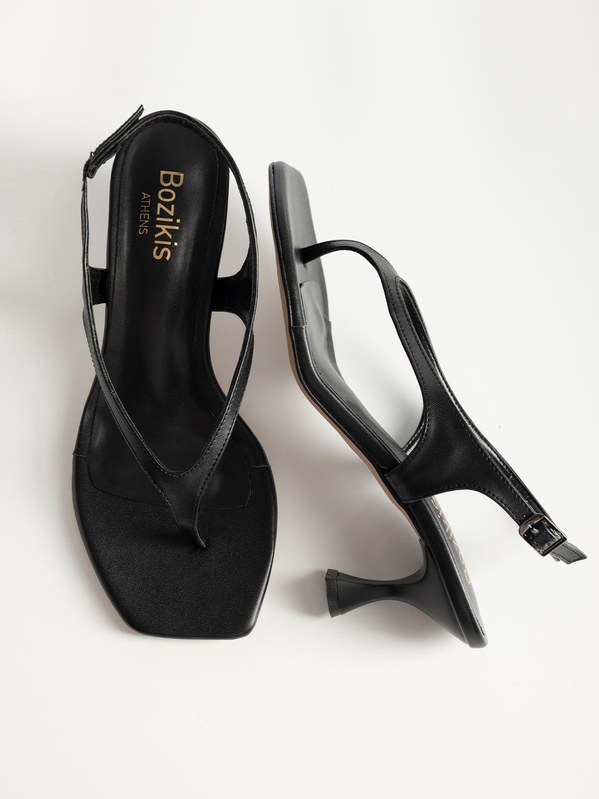 Πέδιλα BOZIKIS με δίχαλο & kitten heel