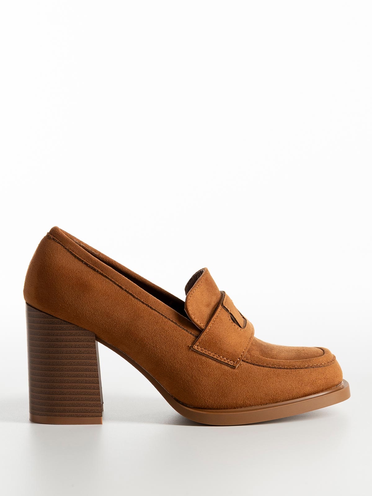 Loafers σουέτ με χοντρό τακούνι