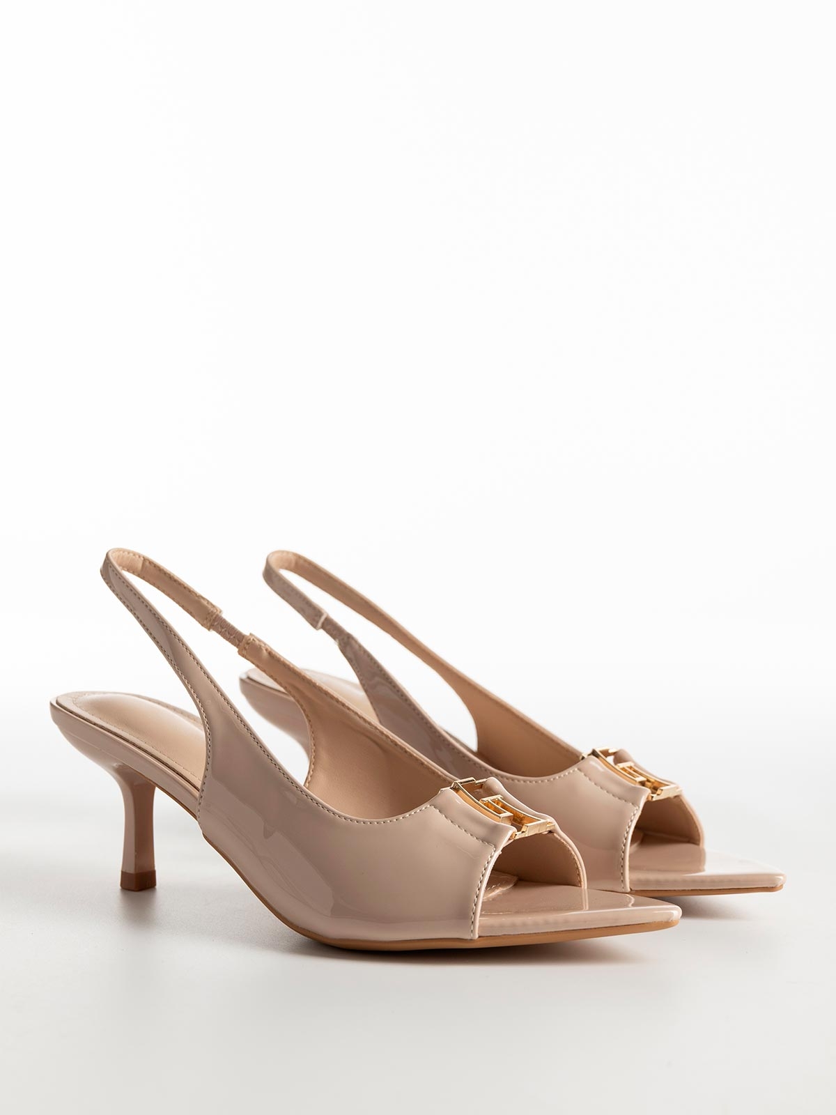 Openheel peep toe γόβες με λεπτό χαμηλό τακούνι