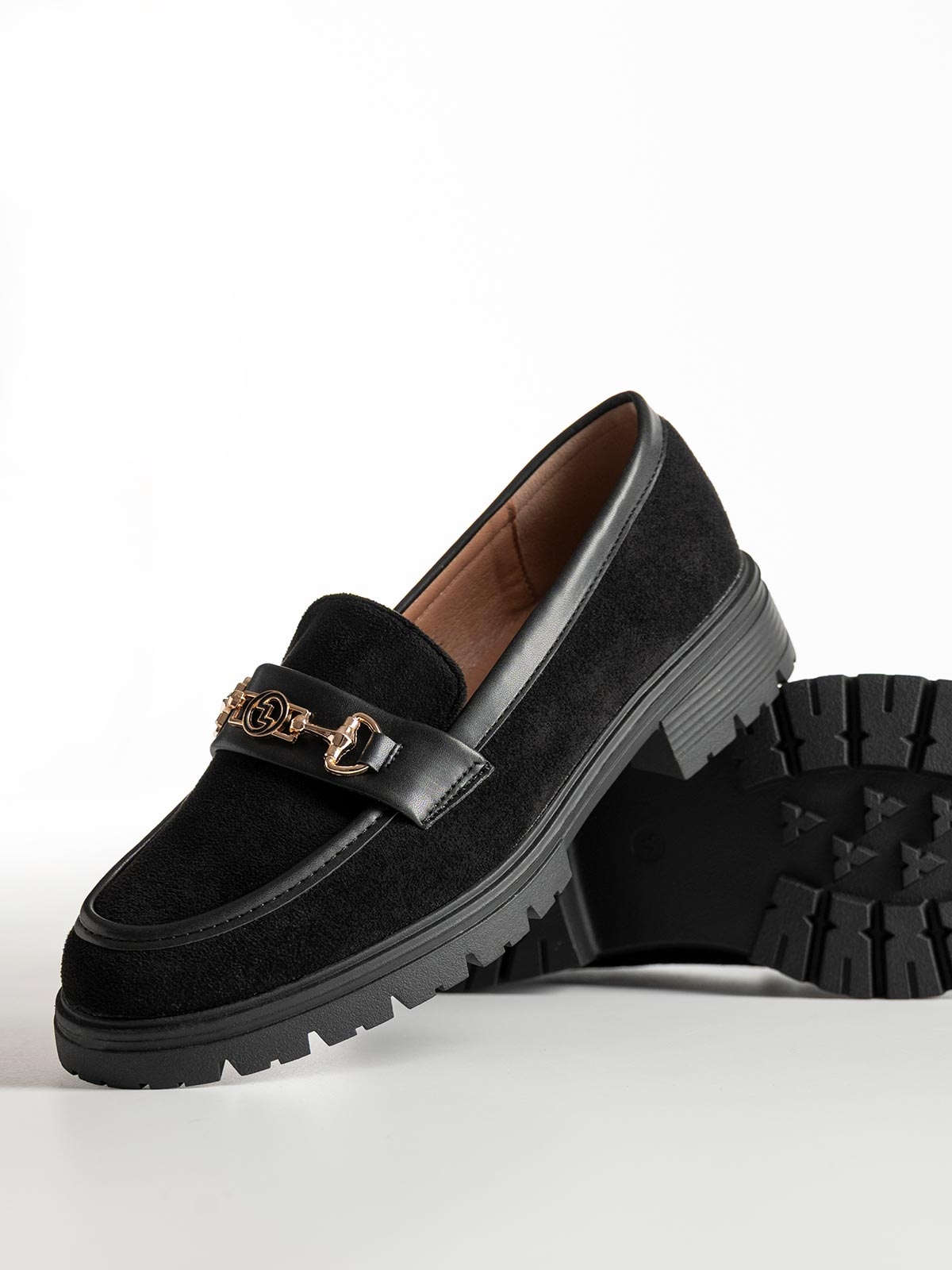 Loafers suede με τρακτερωτή σόλα