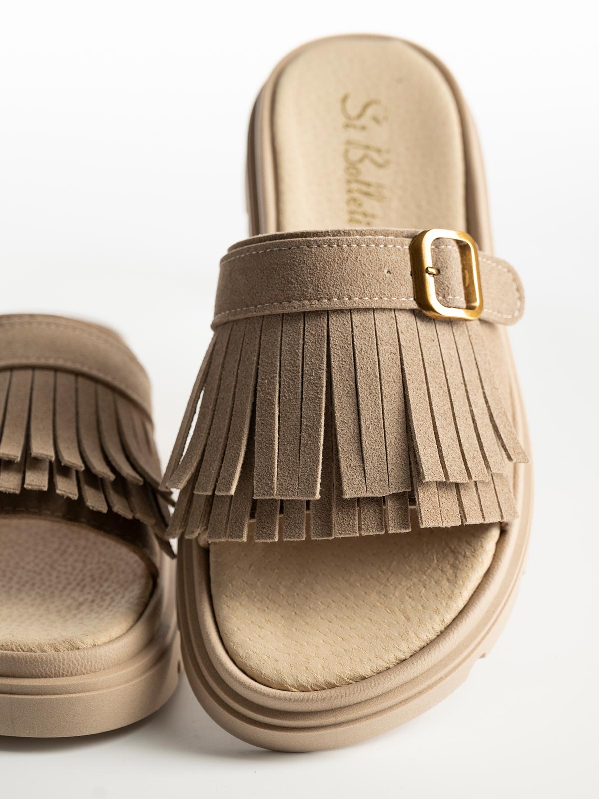 Flatforms BOZIKIS x Si Bolleti δερμάτινα με φάσα