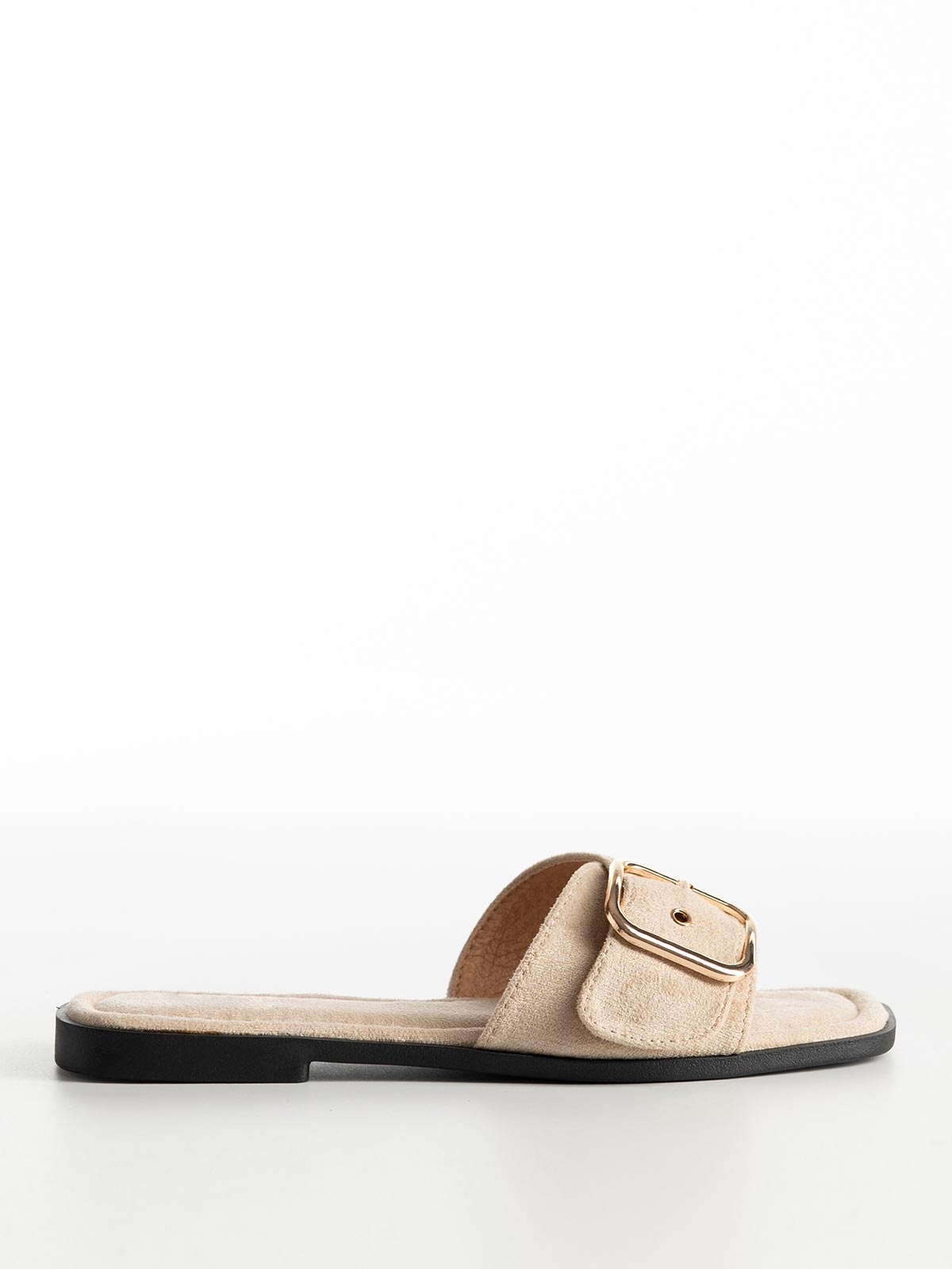 Flat σανδάλια suede με ρυθμιζόμενη φάσα