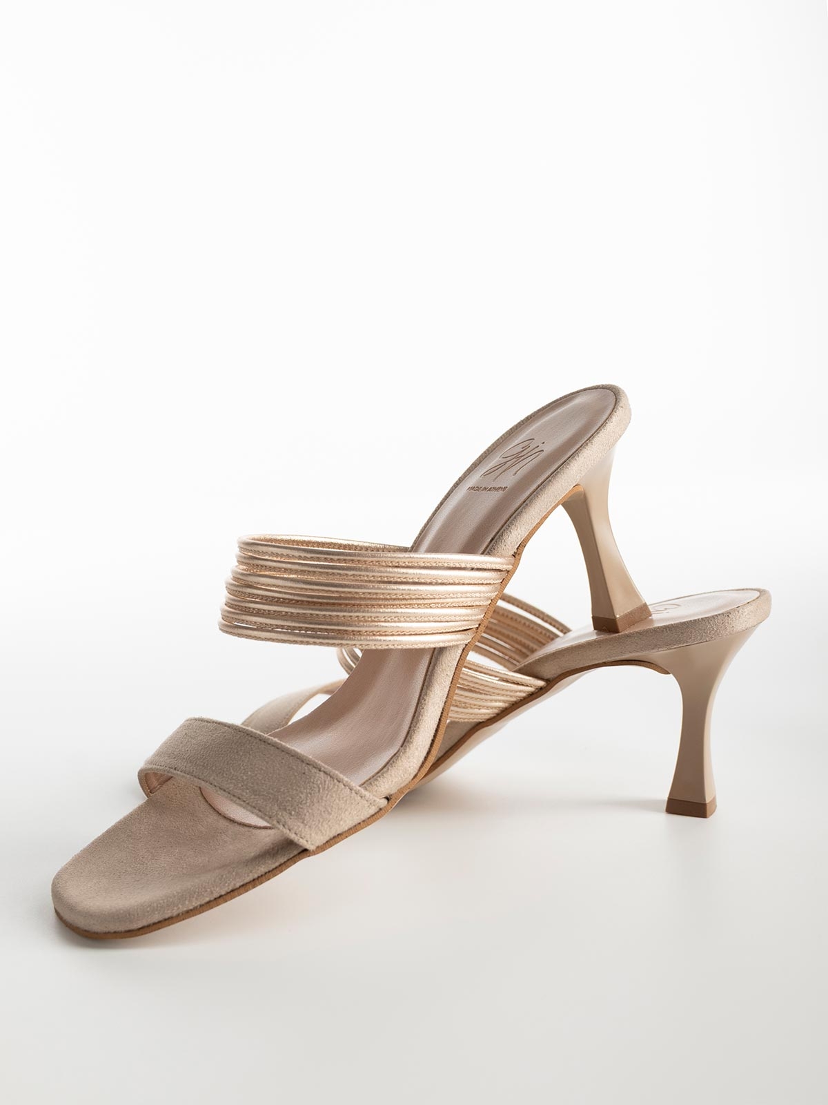Mules BOZIKIS x Gin suede με λεπτό τακούνι