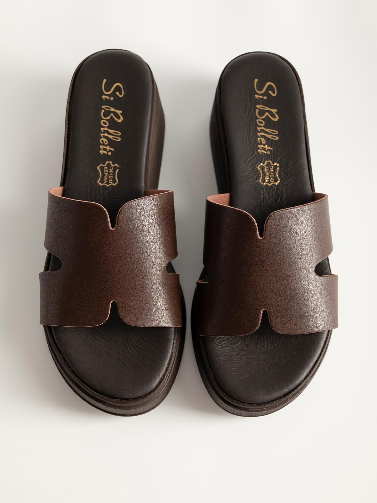 Flatforms BOZIKIS x Si Bolleti με δερμάτινο πάτο