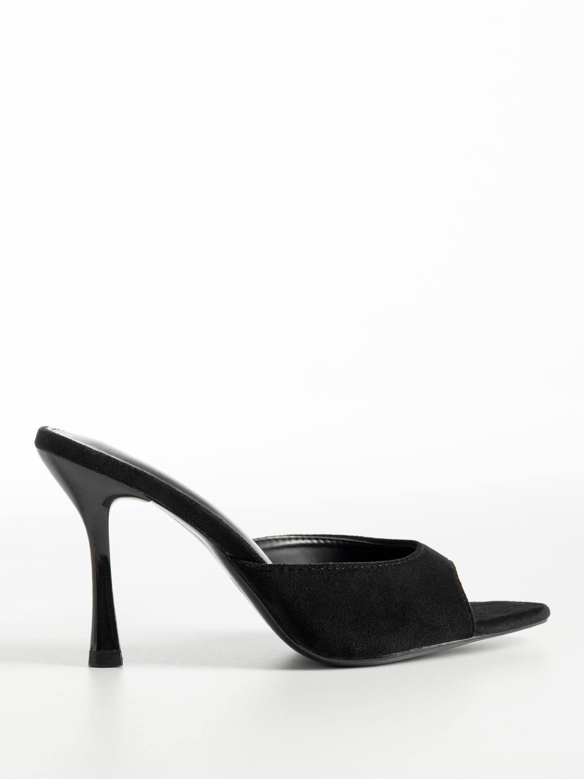 Mules suede με λεπτό τακούνι