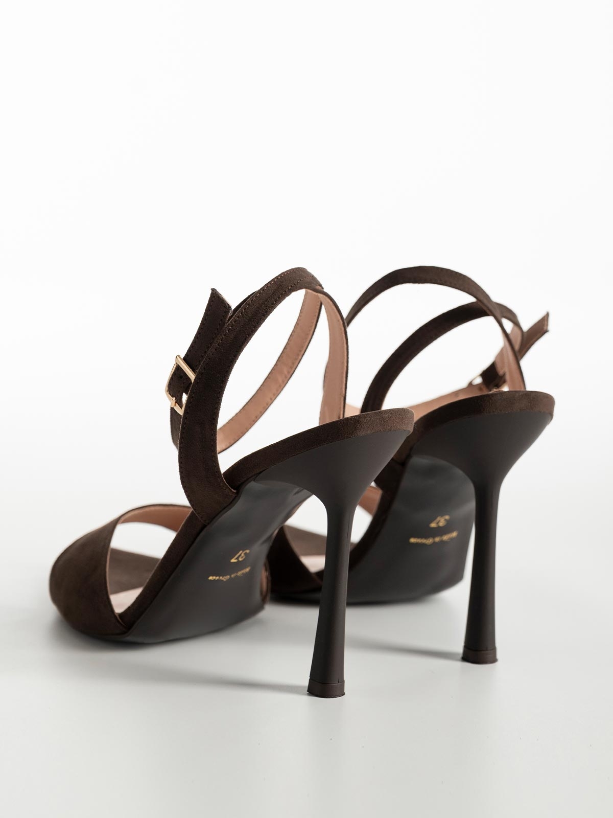Πέδιλα BOZIKIS suede μυτερά με λεπτό τακούνι