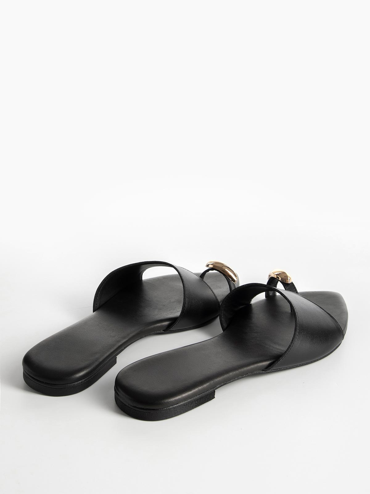 Σανδάλια δερμάτινα με φαρδιά φάσα & toe ring