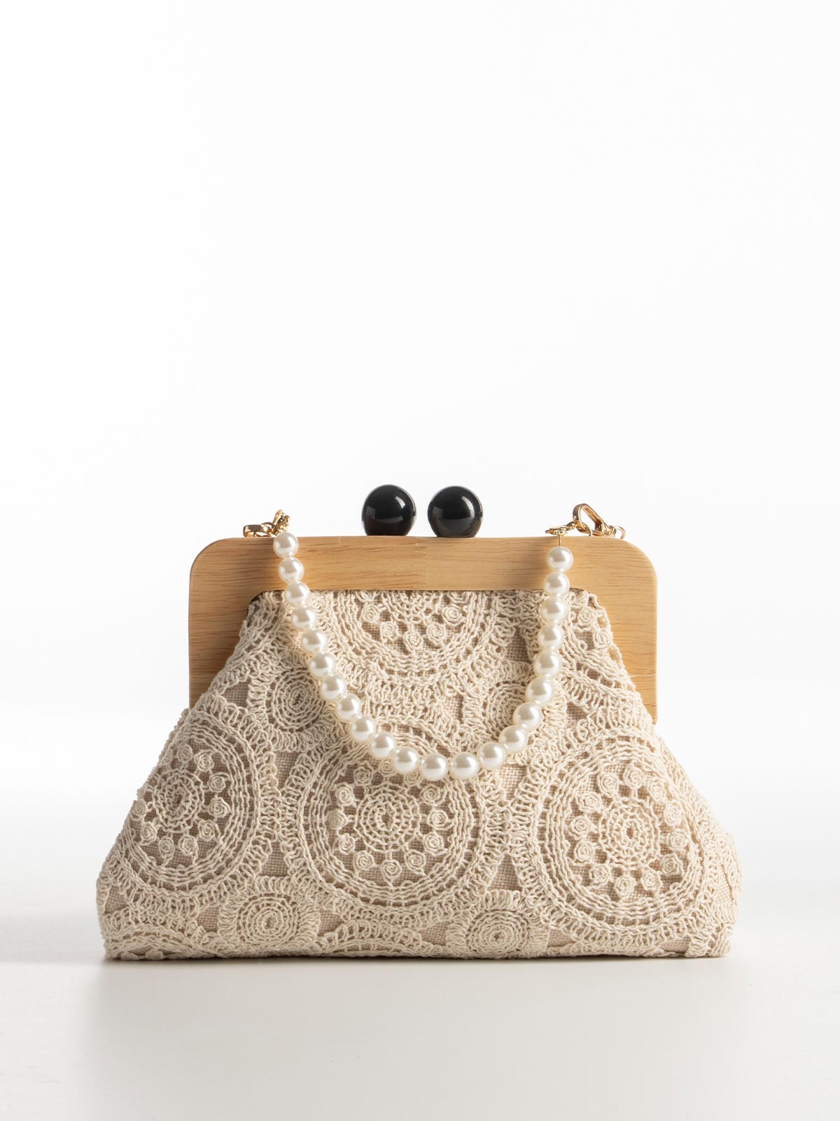 Τσαντάκι clutch με κέντημα & χιαστί αλυσίδα