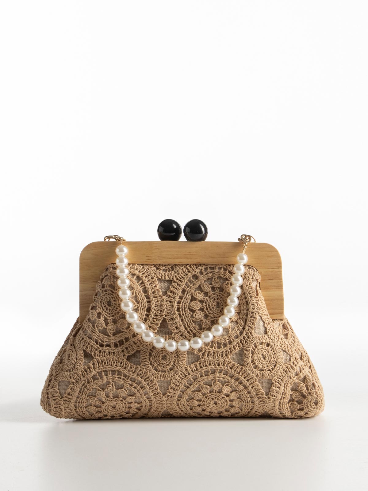 Τσαντάκι clutch με κέντημα & χιαστί αλυσίδα