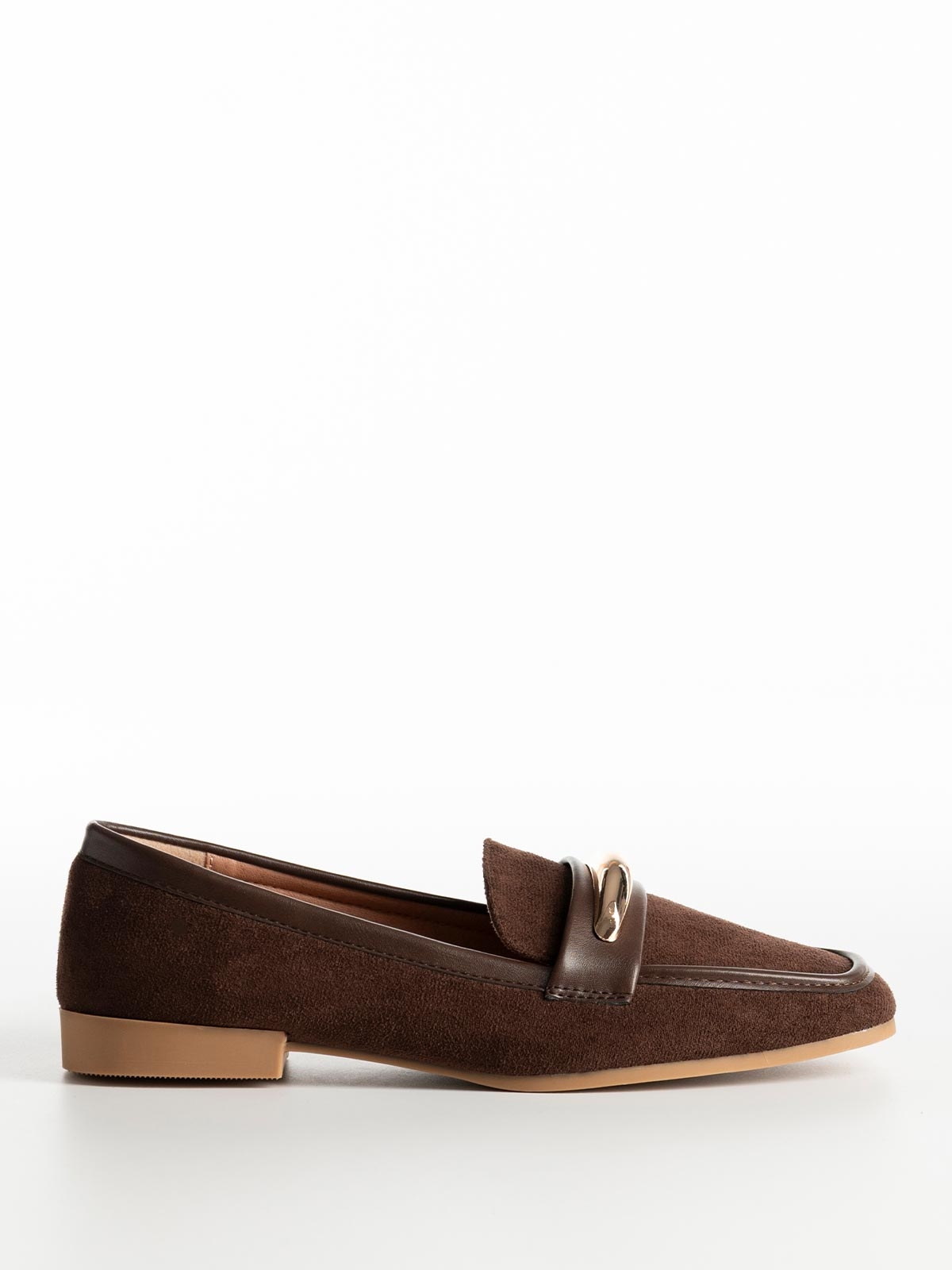 Suede loafers με καρέ μύτη