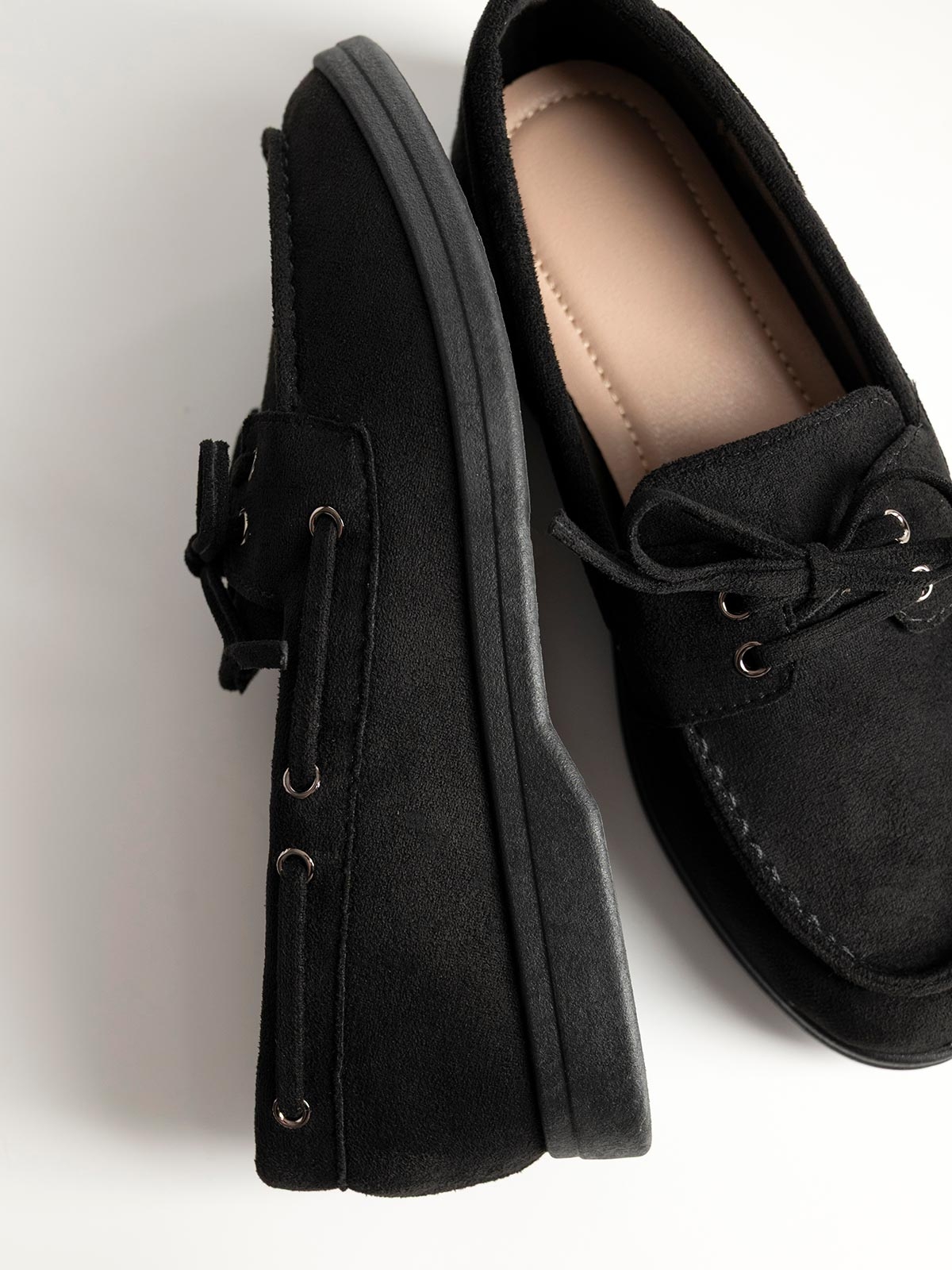 Suede loafers με κορδόνια
