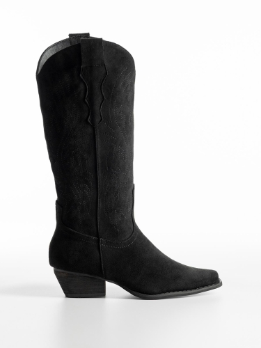 Suede cowboy μπότες με φερμουάρ