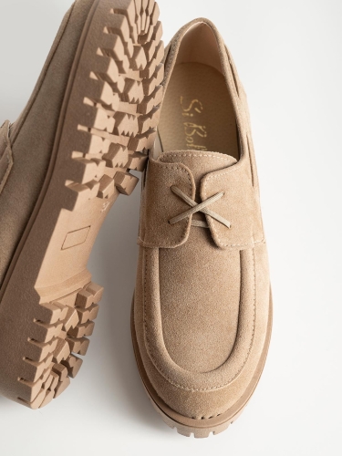 Oxfords BOZIKIS x Si Bolleti καστόρινα με τρακτερωτή σόλα