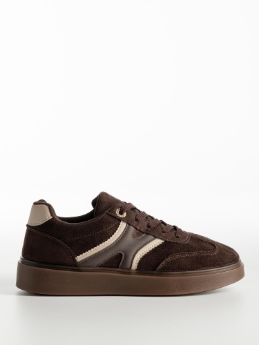 Suede sneakers με strass λεπτομέρειες στα κορδόνια