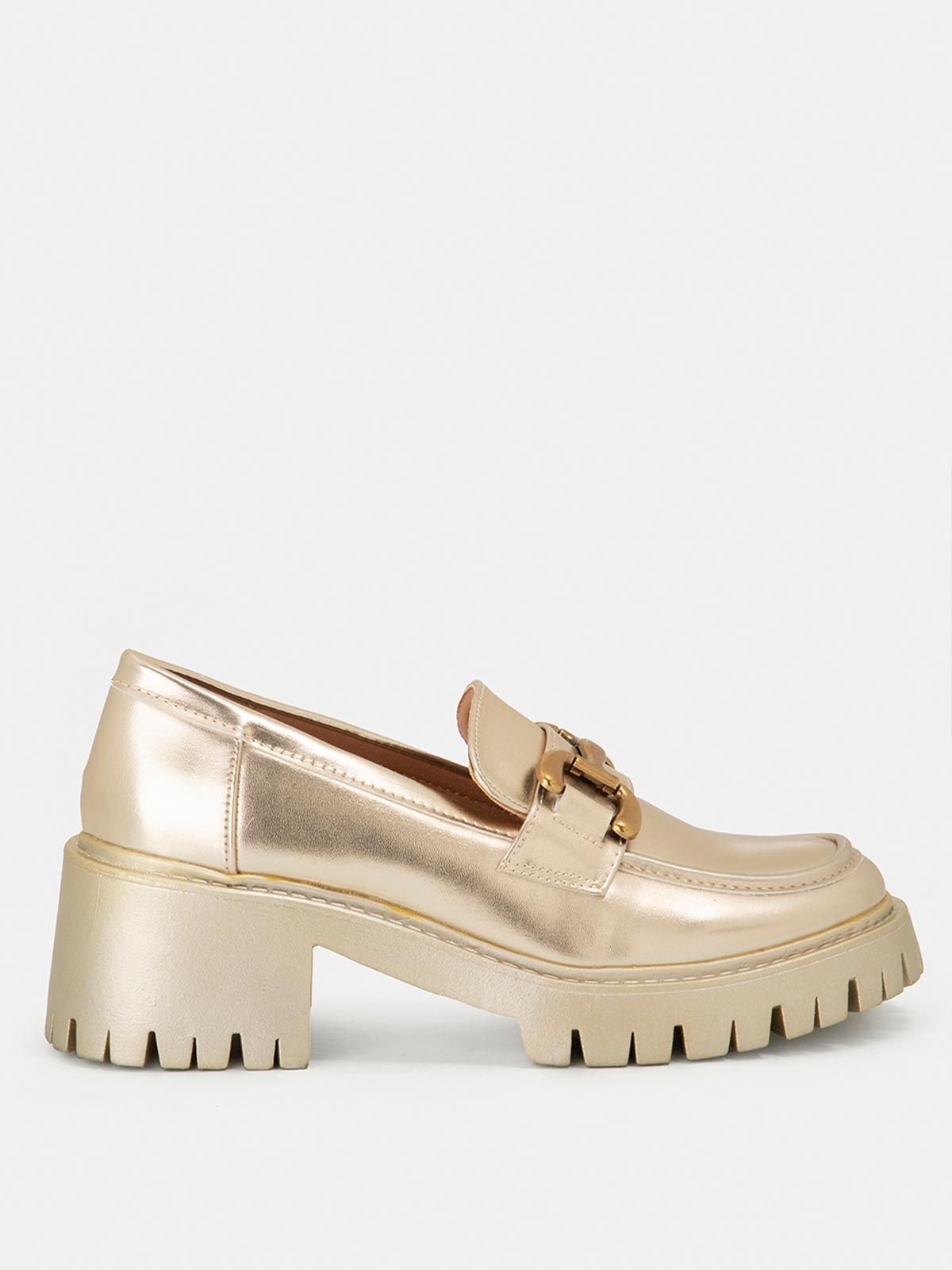 Loafers με χοντρό τακούνι & αλυσίδα