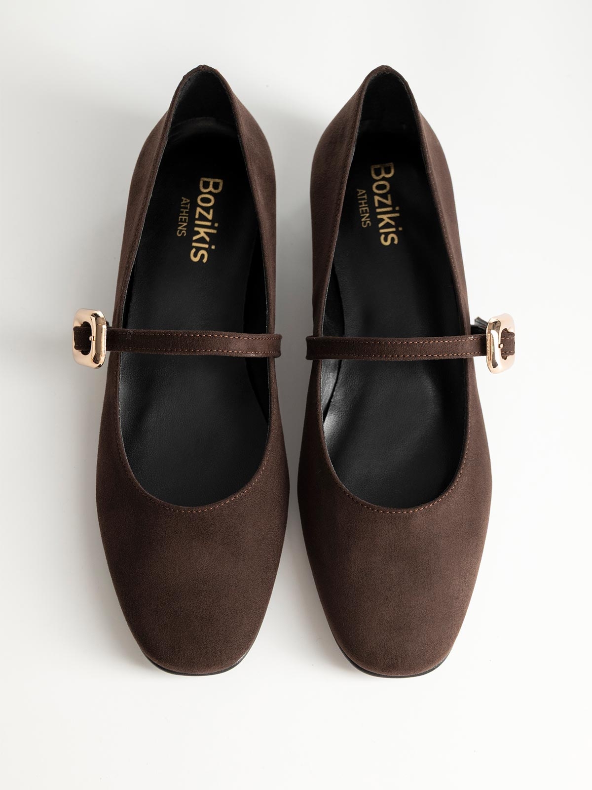 Μπαλαρίνες BOZIKIS suede με μπαρέτα