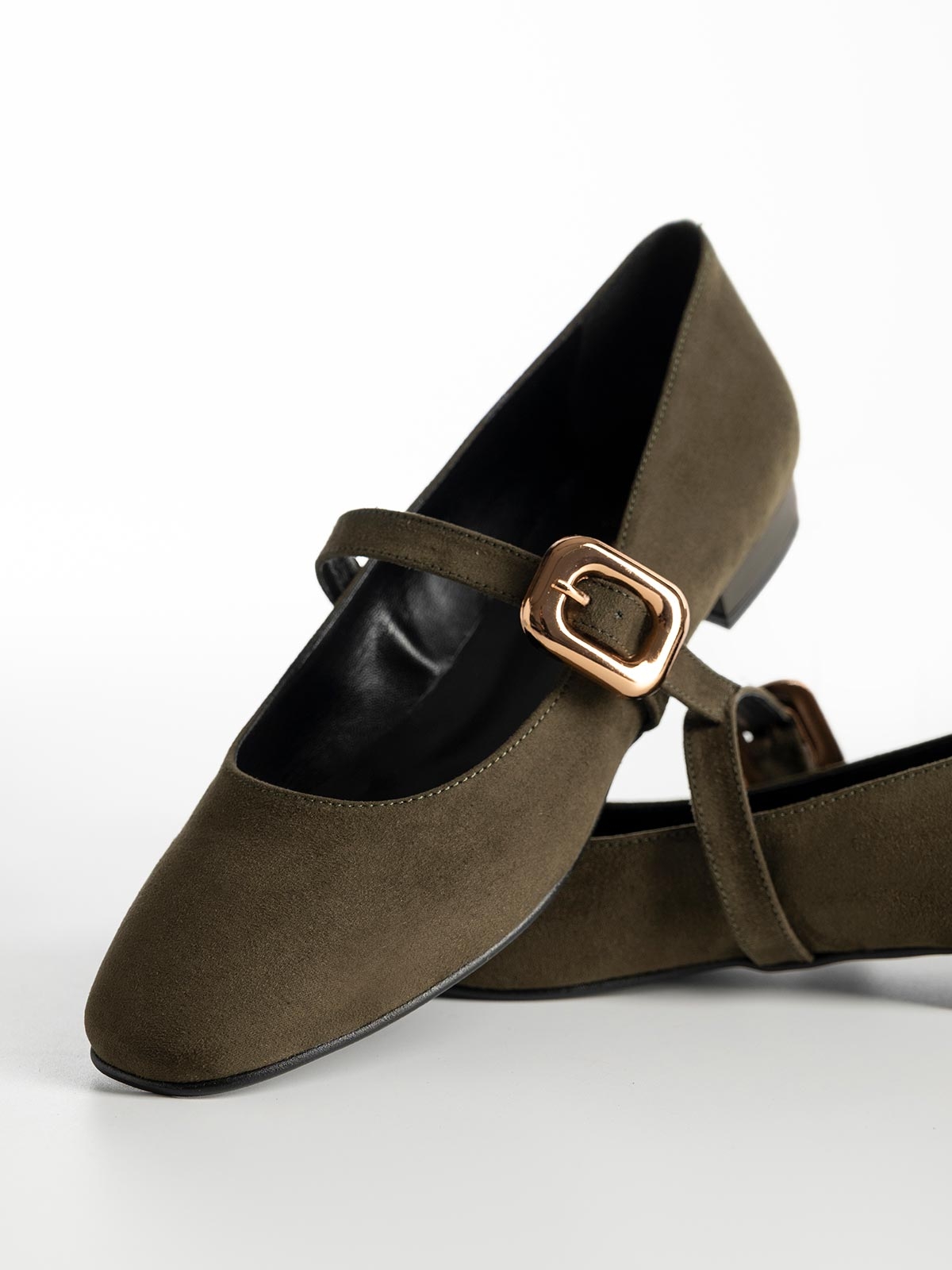 Μπαλαρίνες BOZIKIS suede με μπαρέτα