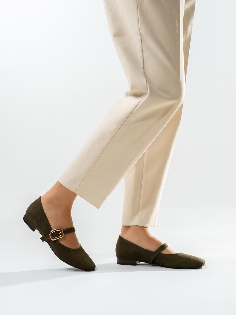 Μπαλαρίνες BOZIKIS suede με μπαρέτα