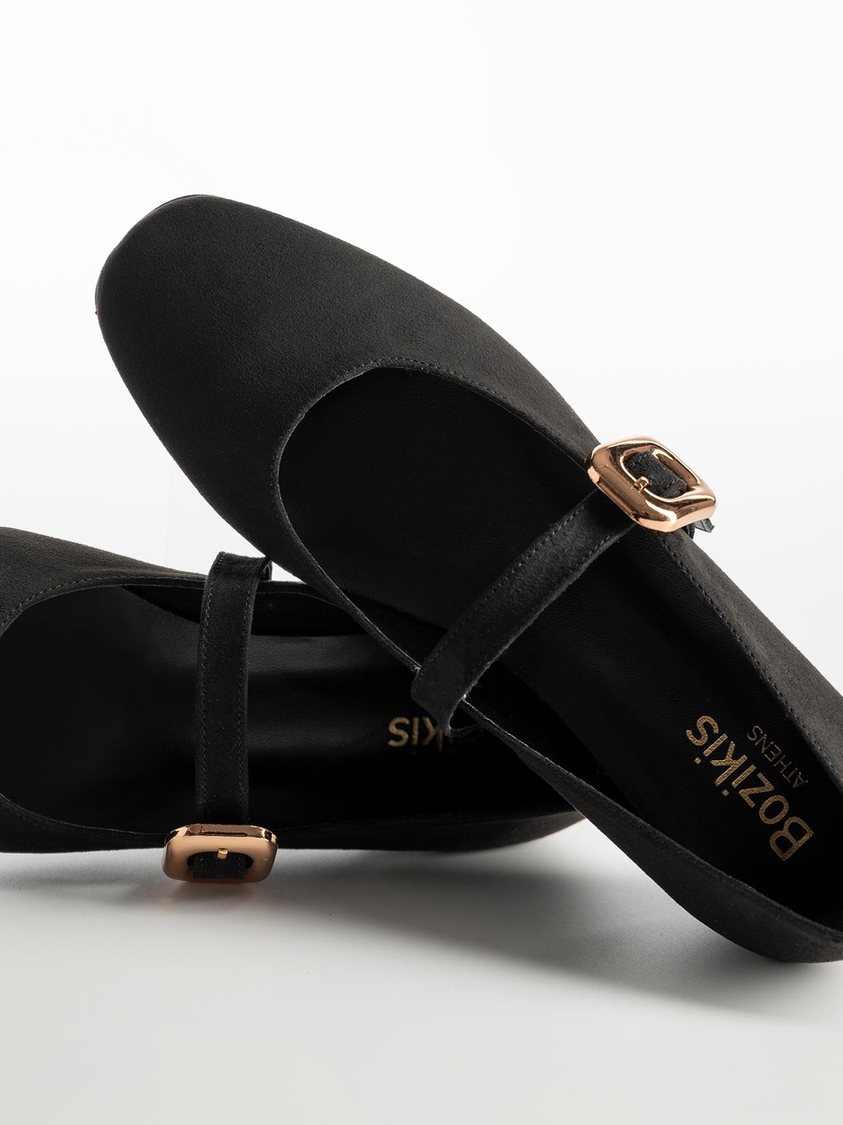 Μπαλαρίνες BOZIKIS suede με μπαρέτα