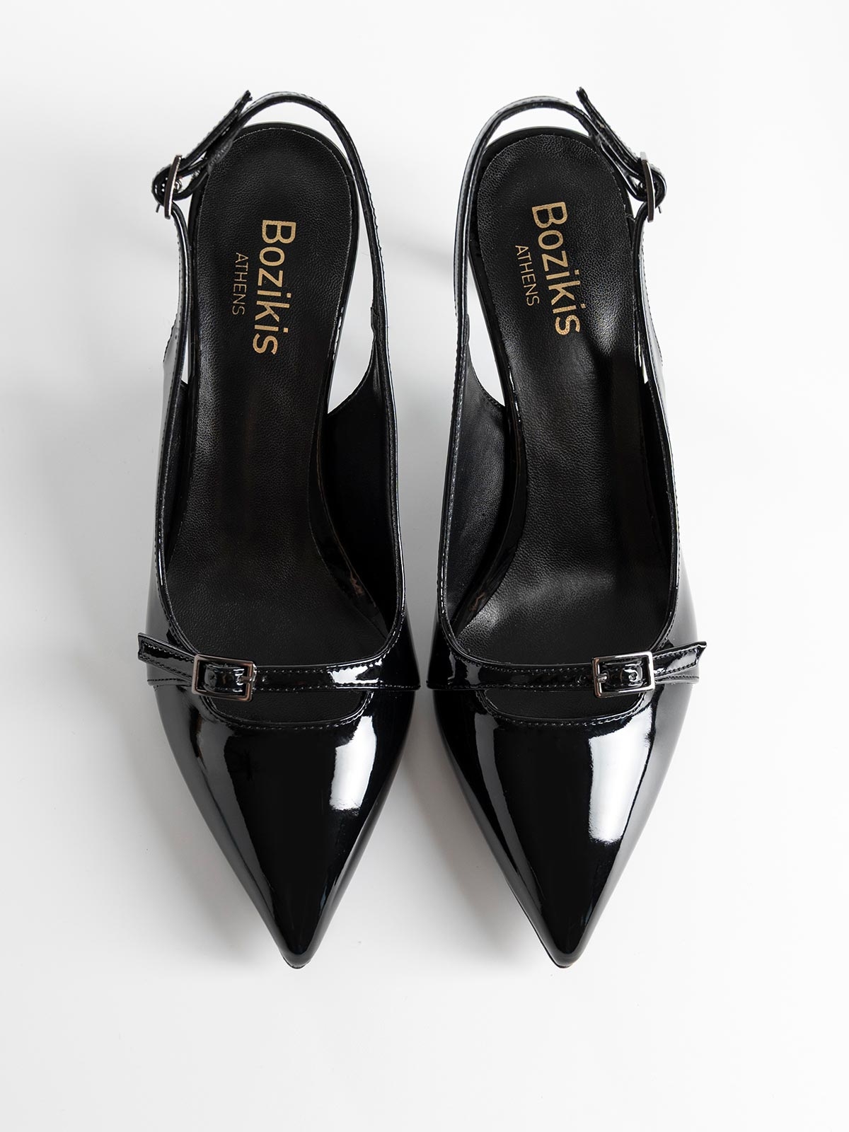 Openheel λουστρίνι γόβες BOZIKIS με χαμηλό τακούνι