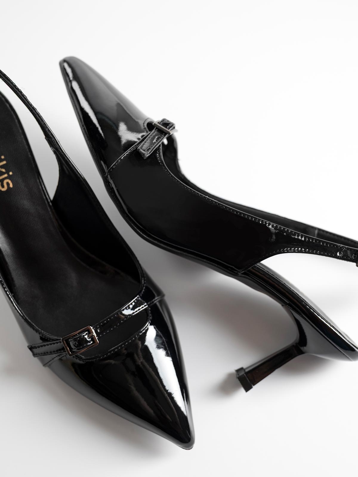 Openheel λουστρίνι γόβες BOZIKIS με χαμηλό τακούνι