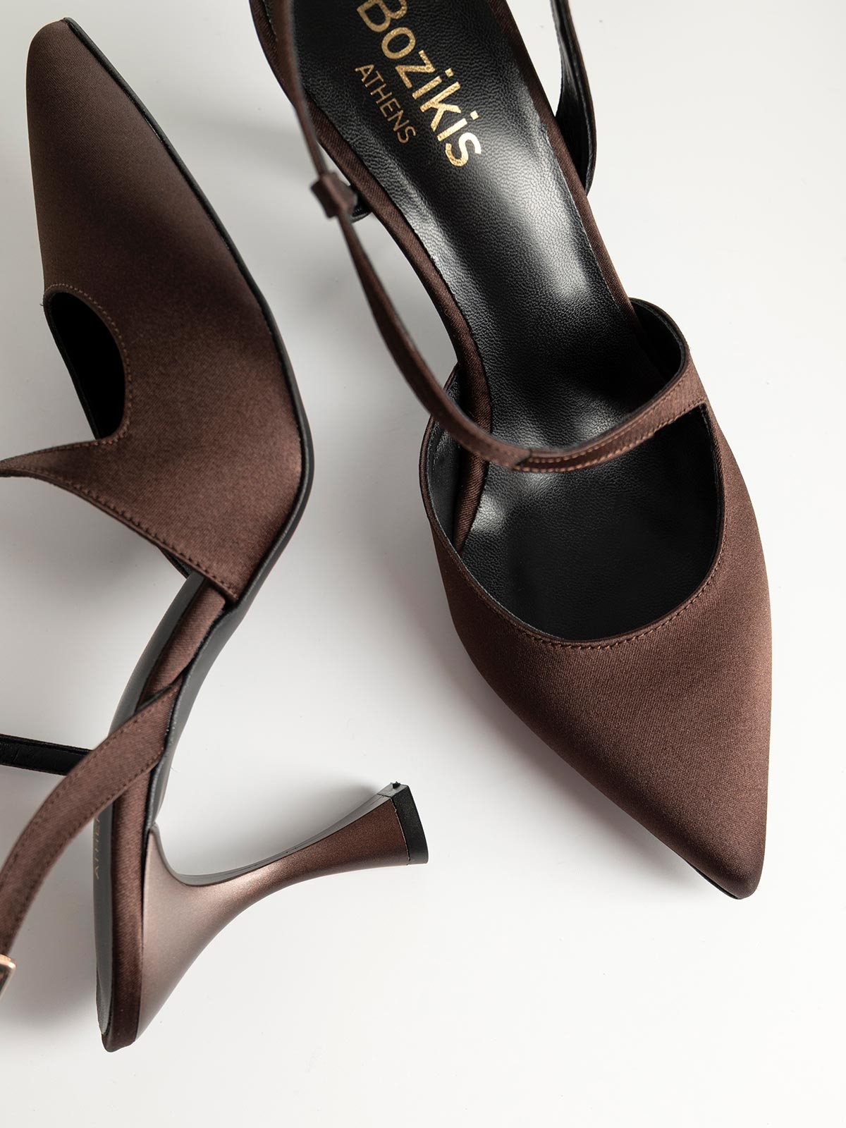 Γόβες BOZIKIS openheel με χιαστί λουράκι