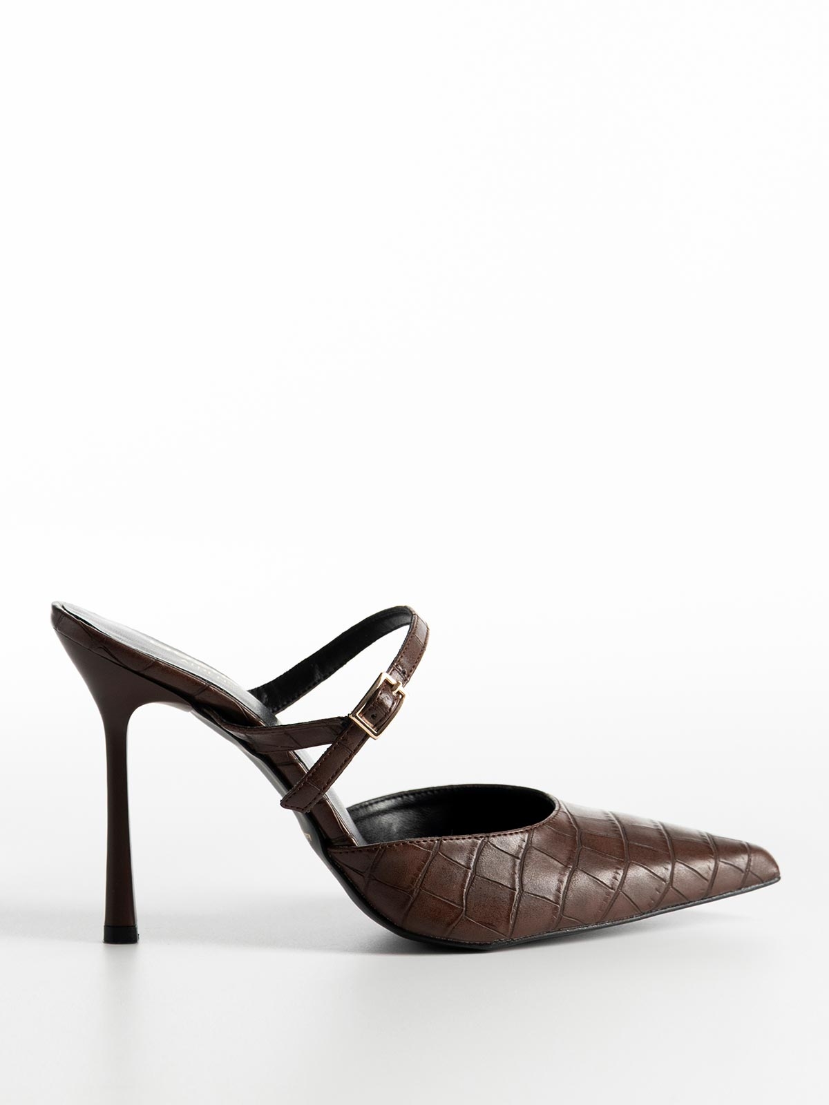 Mules BOZIKIS croco μυτερά με λεπτό τακούνι