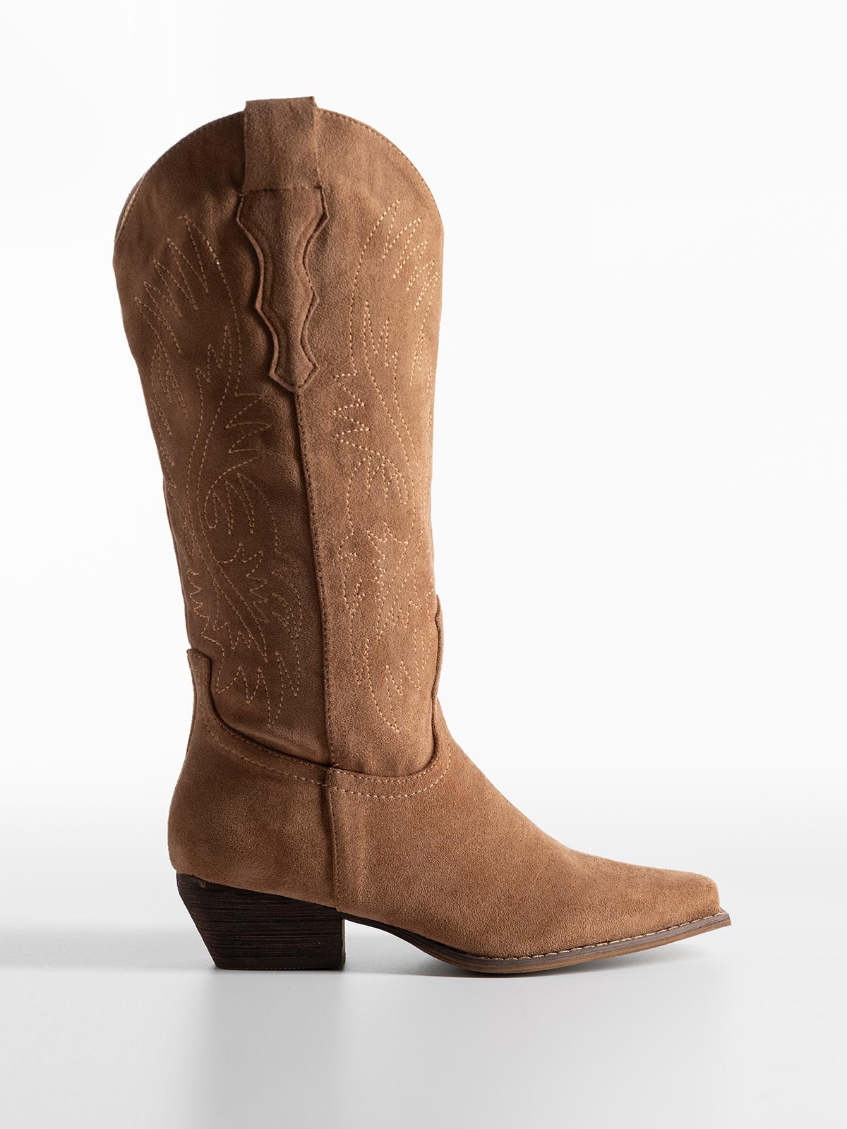 Suede cowboy μπότες με φερμουάρ
