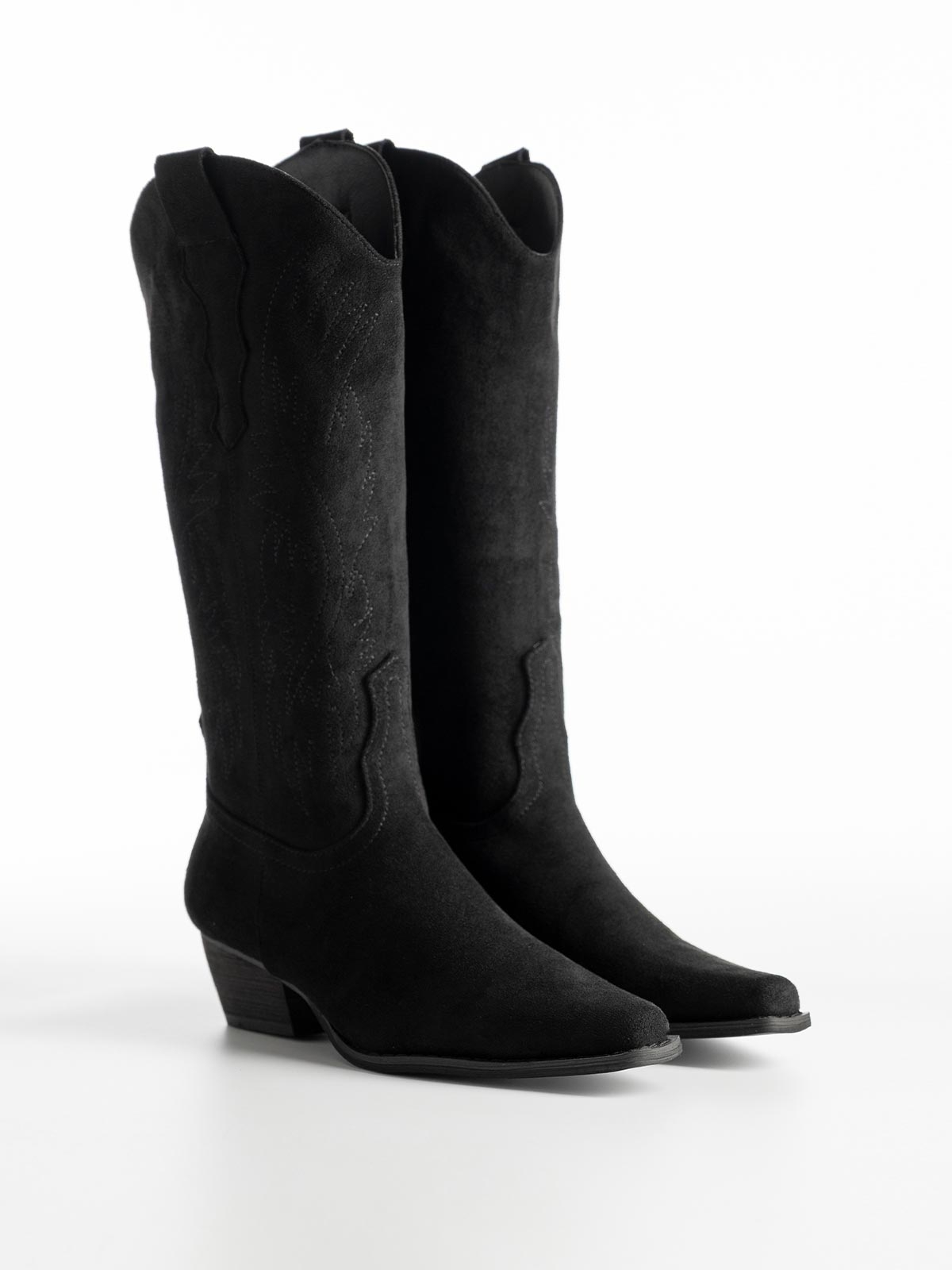Suede cowboy μπότες με φερμουάρ