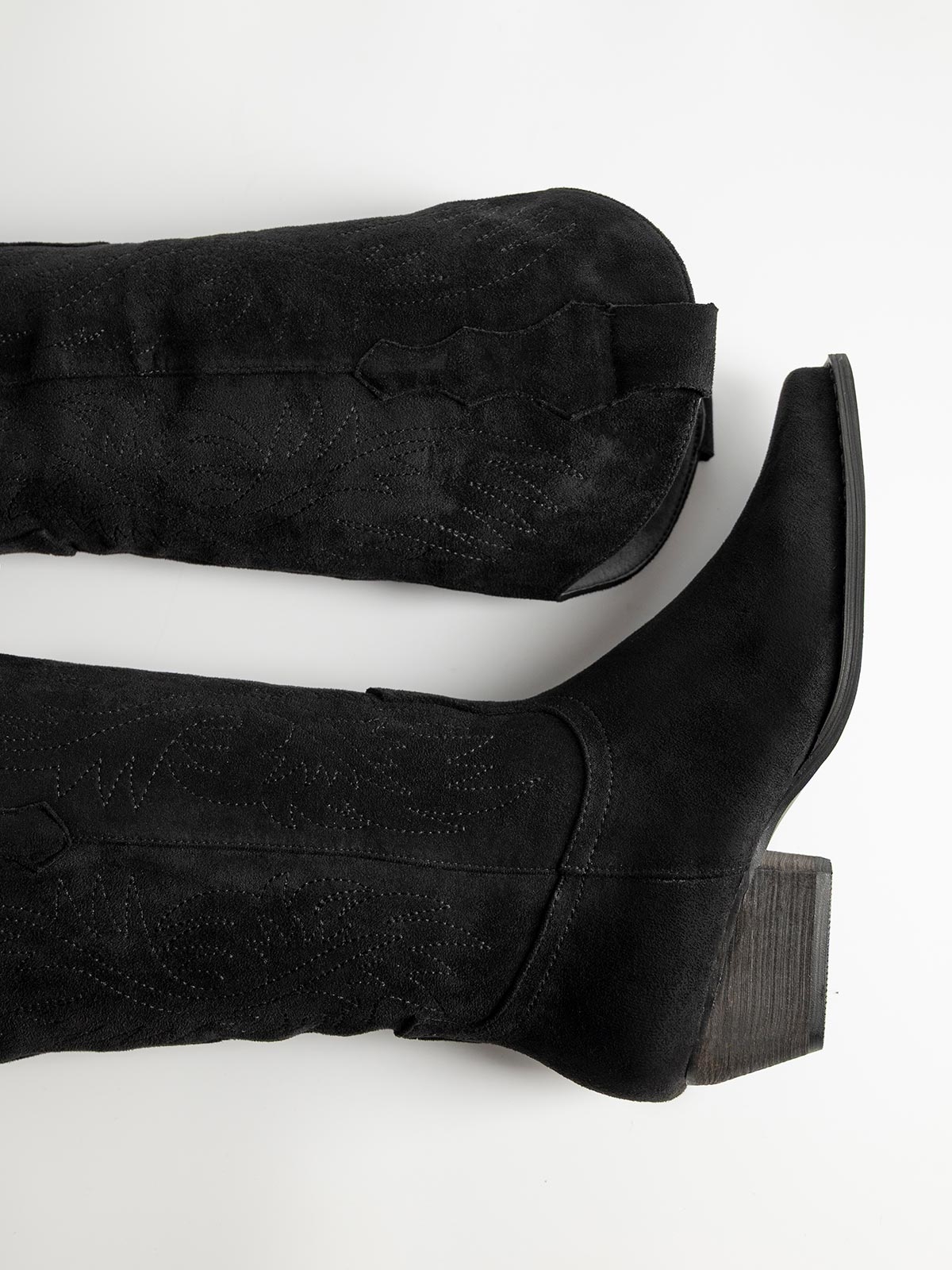 Suede cowboy μπότες με φερμουάρ