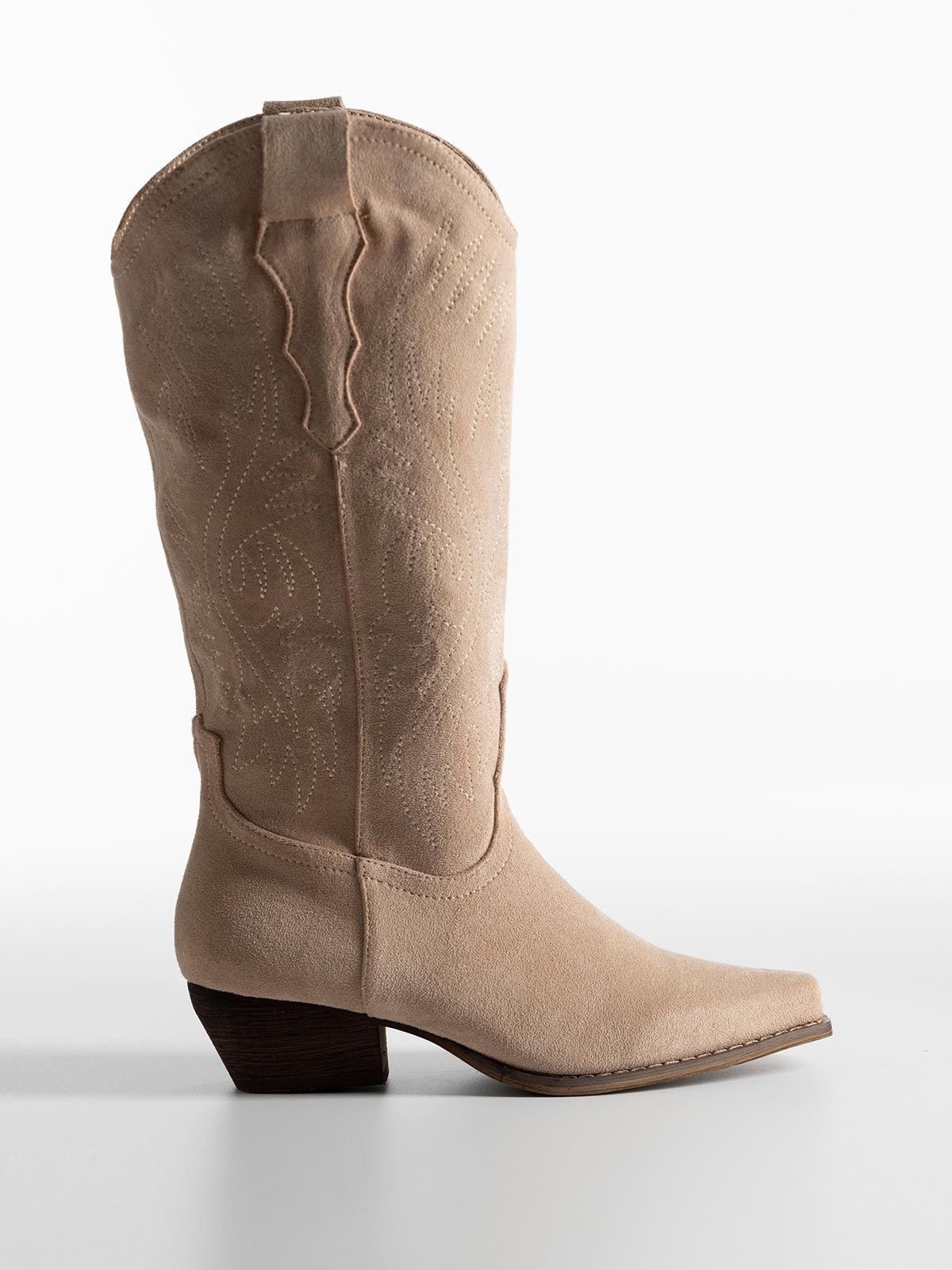 Suede cowboy μπότες με φερμουάρ