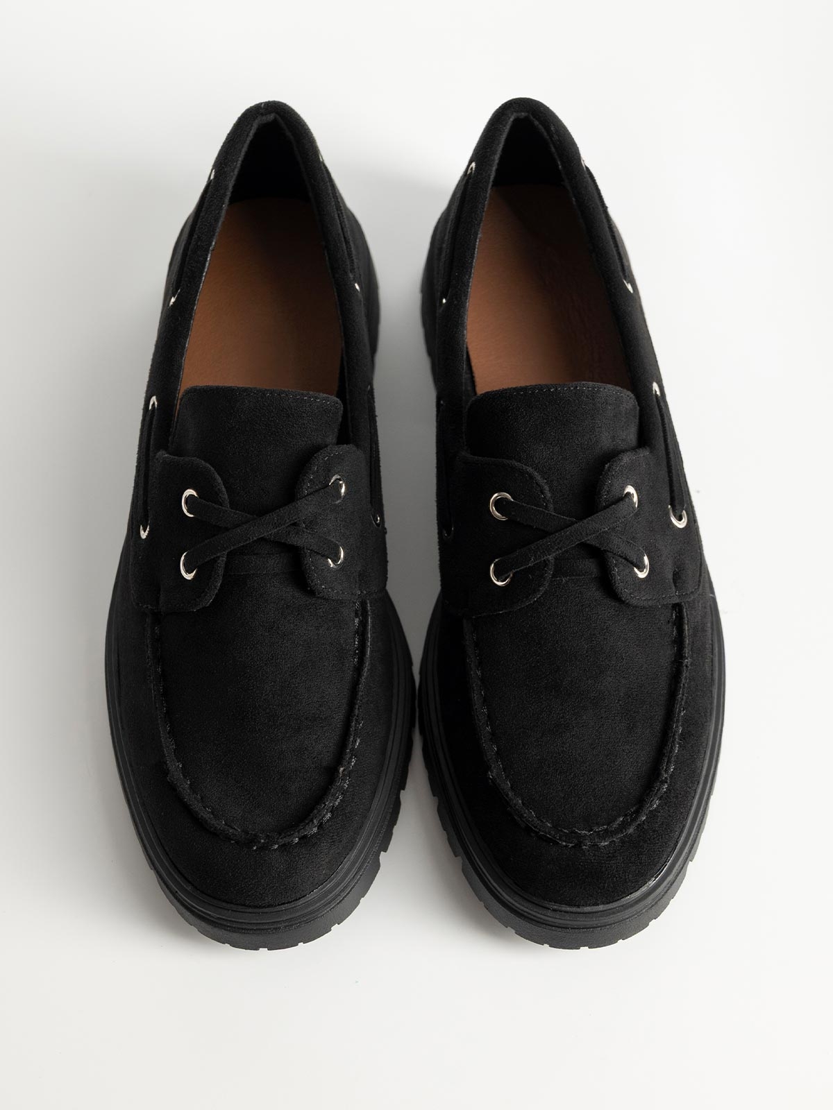 Suede loafers με κορδόνια