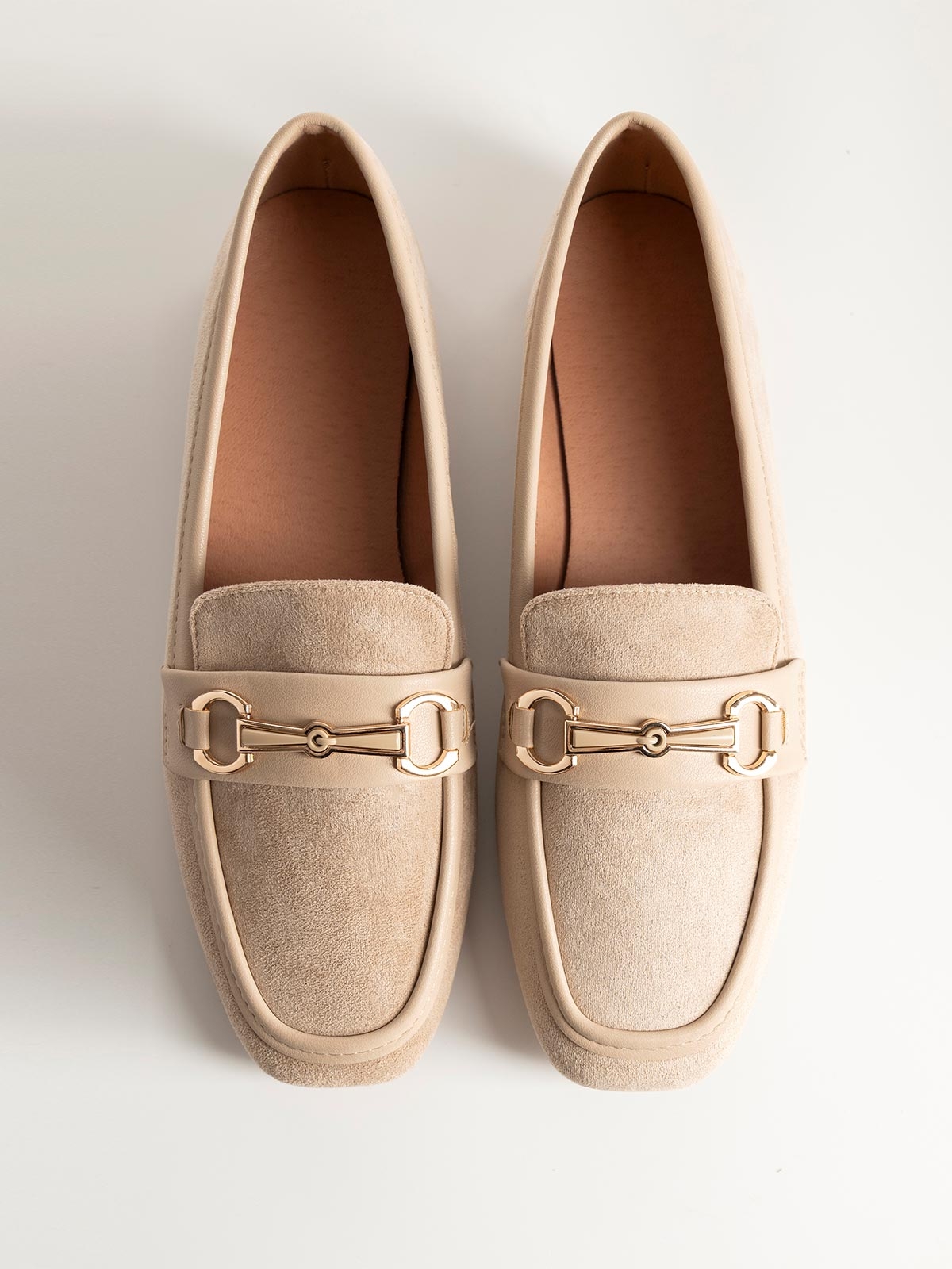 Suede loafers με καρέ μύτη