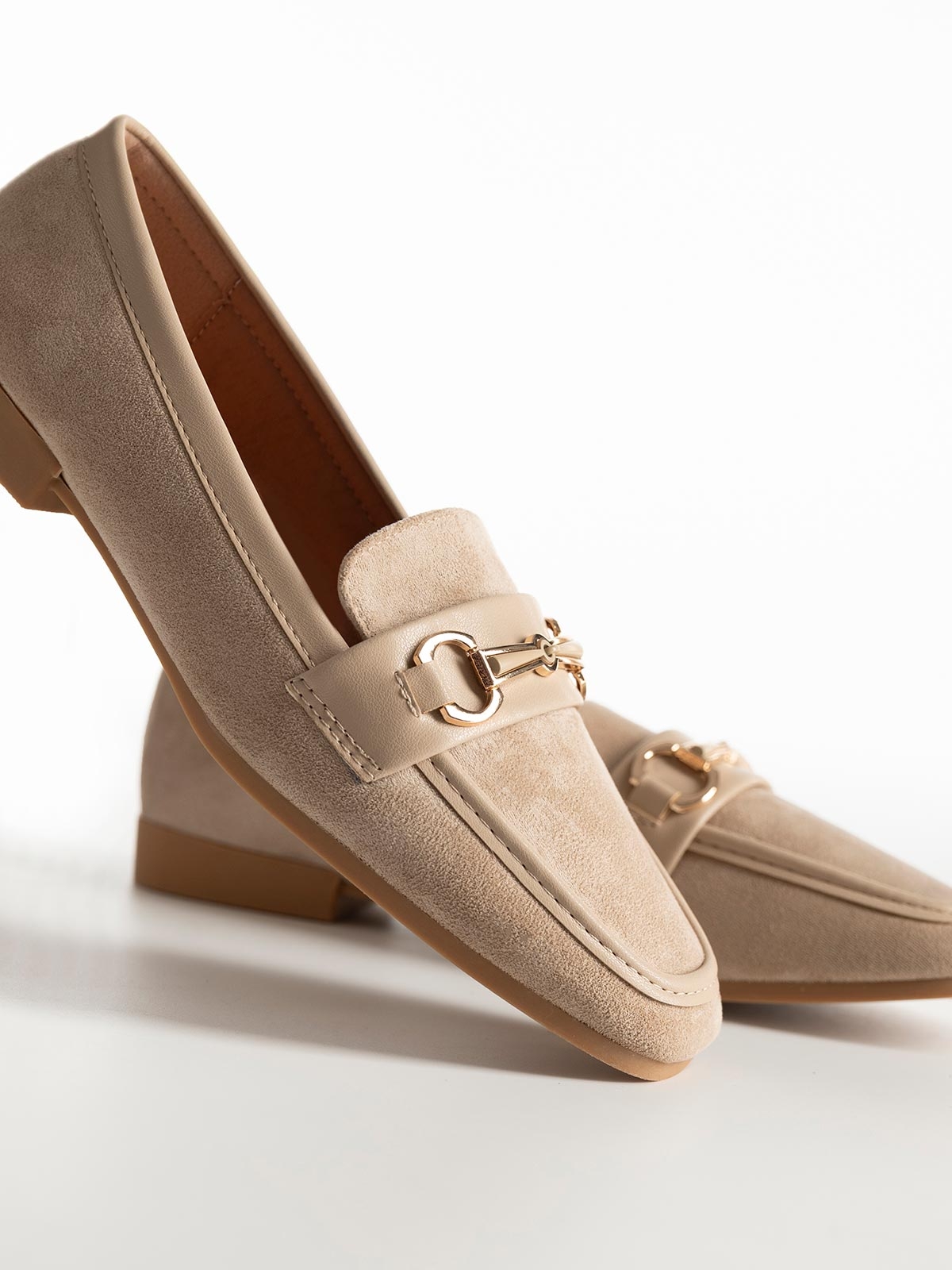 Suede loafers με καρέ μύτη