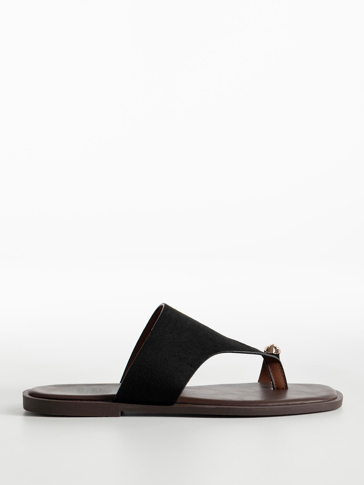 Σανδάλια με suede φάσα & toe ring