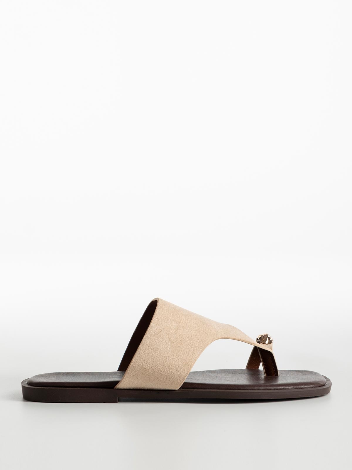 Σανδάλια με suede φάσα & toe ring