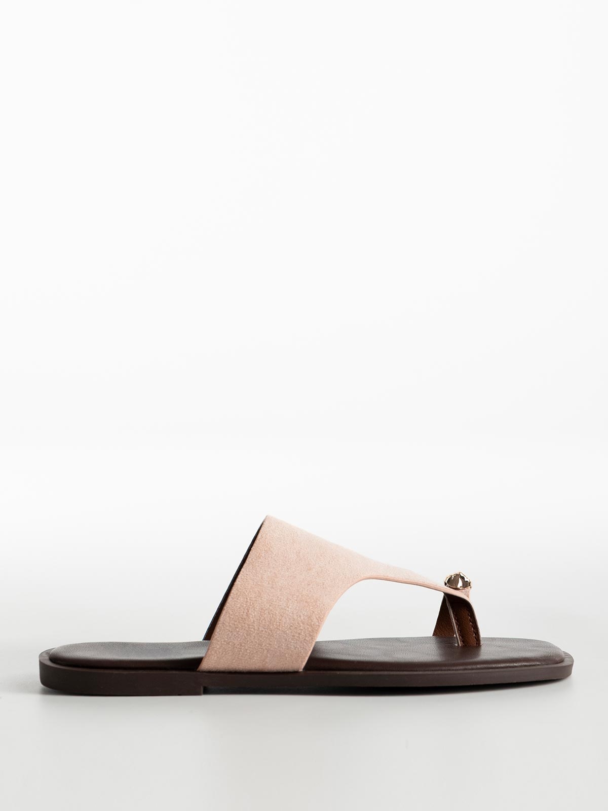 Σανδάλια με suede φάσα & toe ring