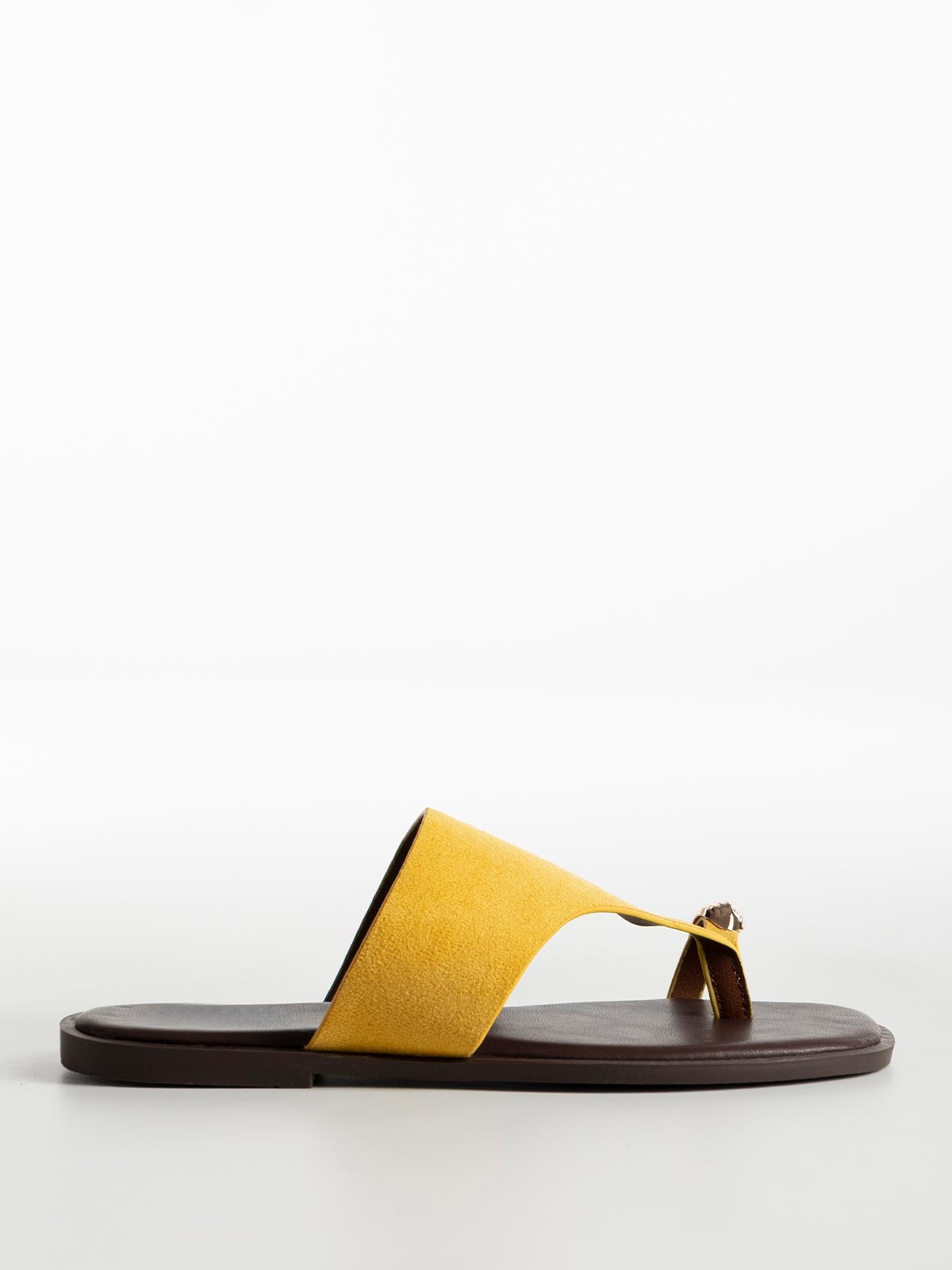 Σανδάλια με suede φάσα & toe ring