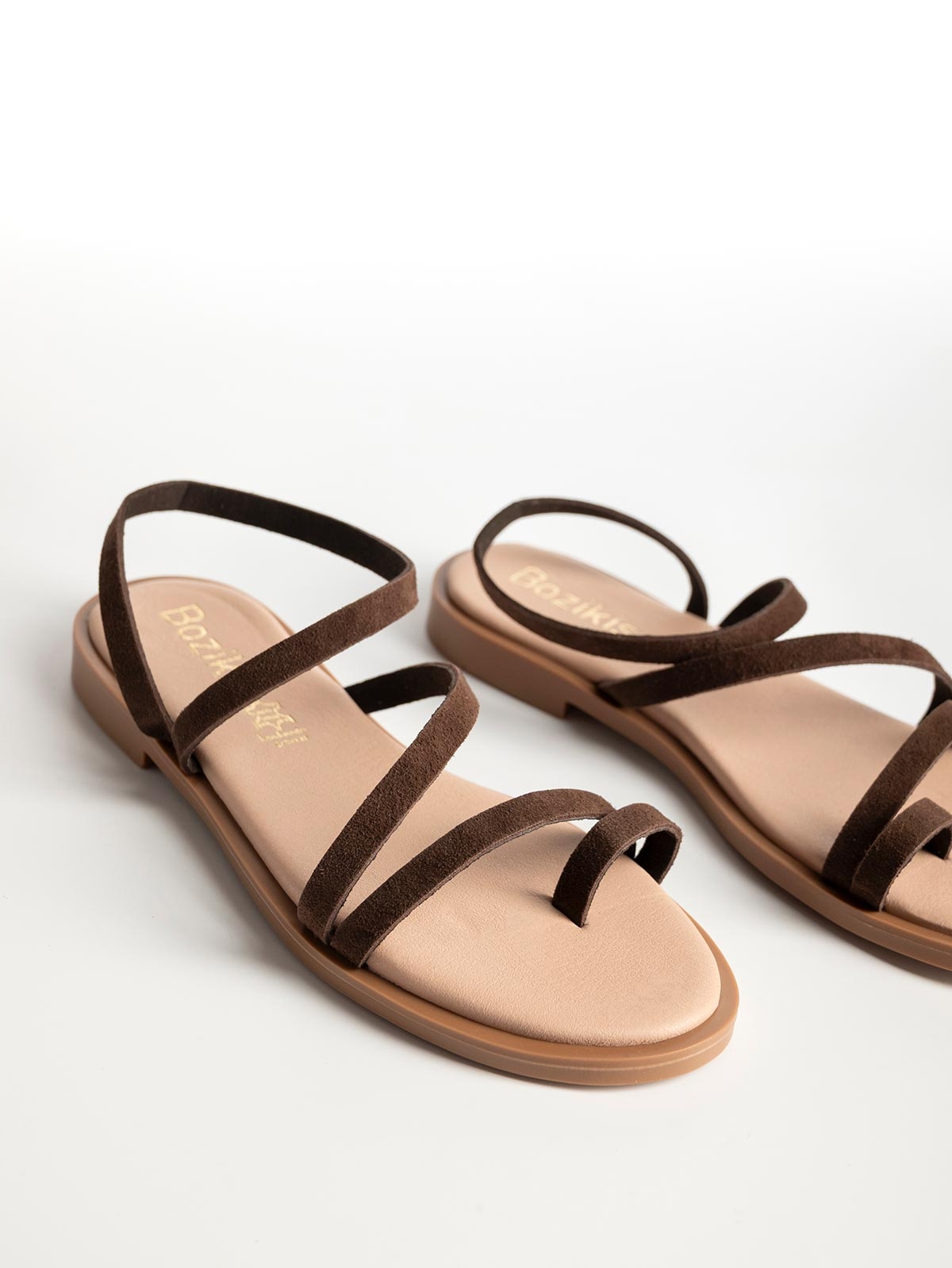 Flat σανδάλια BOZIKIS με λουράκια & δερμάτινη σόλα