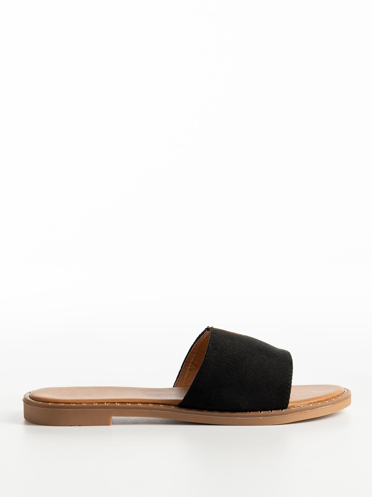 Flat σανδάλια με suede φάσα