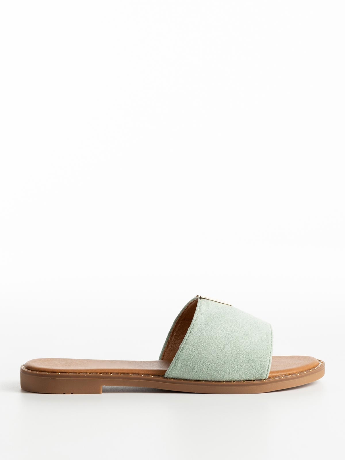 Flat σανδάλια με suede φάσα