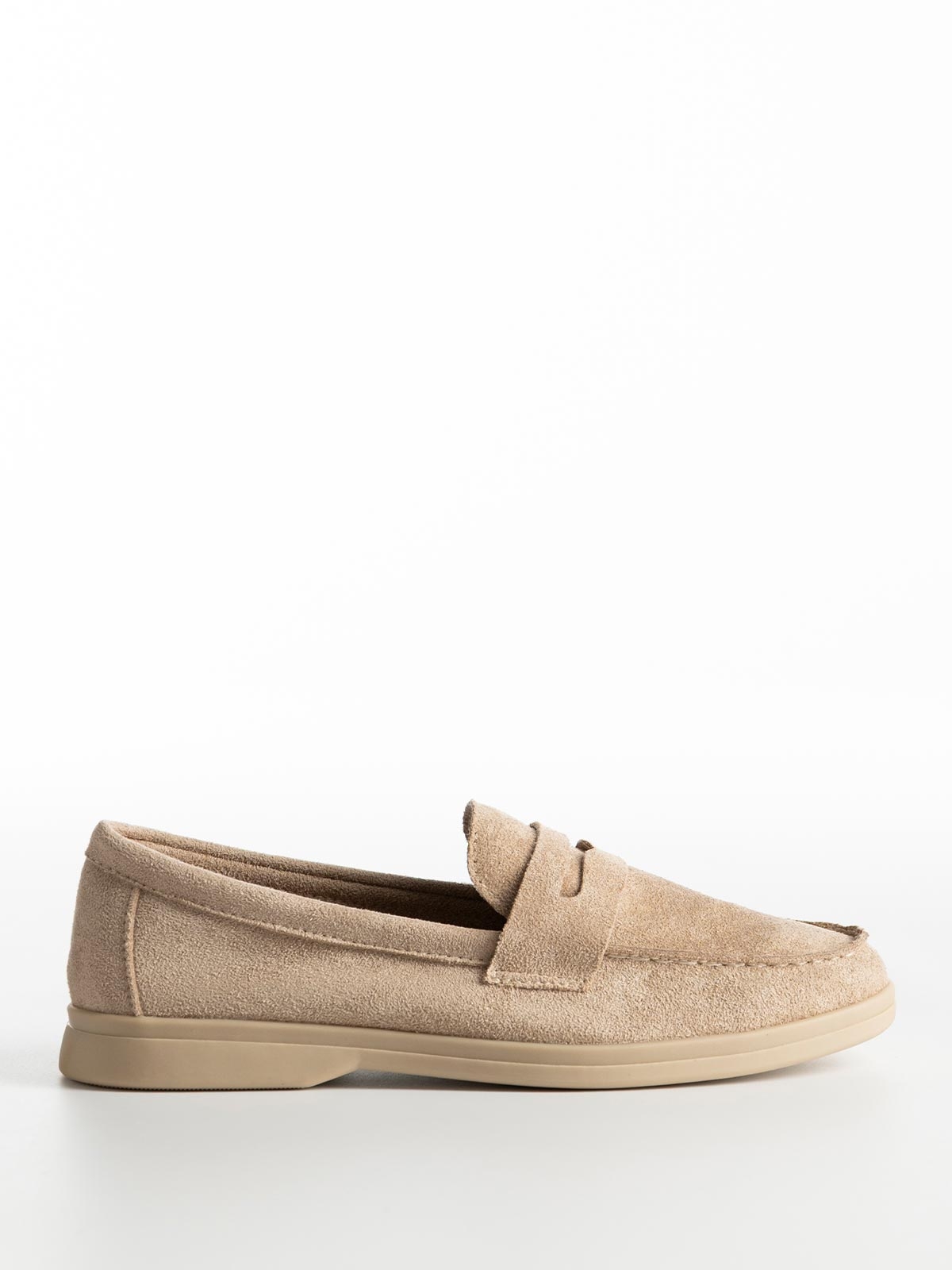 Σουέτ loafers με στρογγυλή μύτη