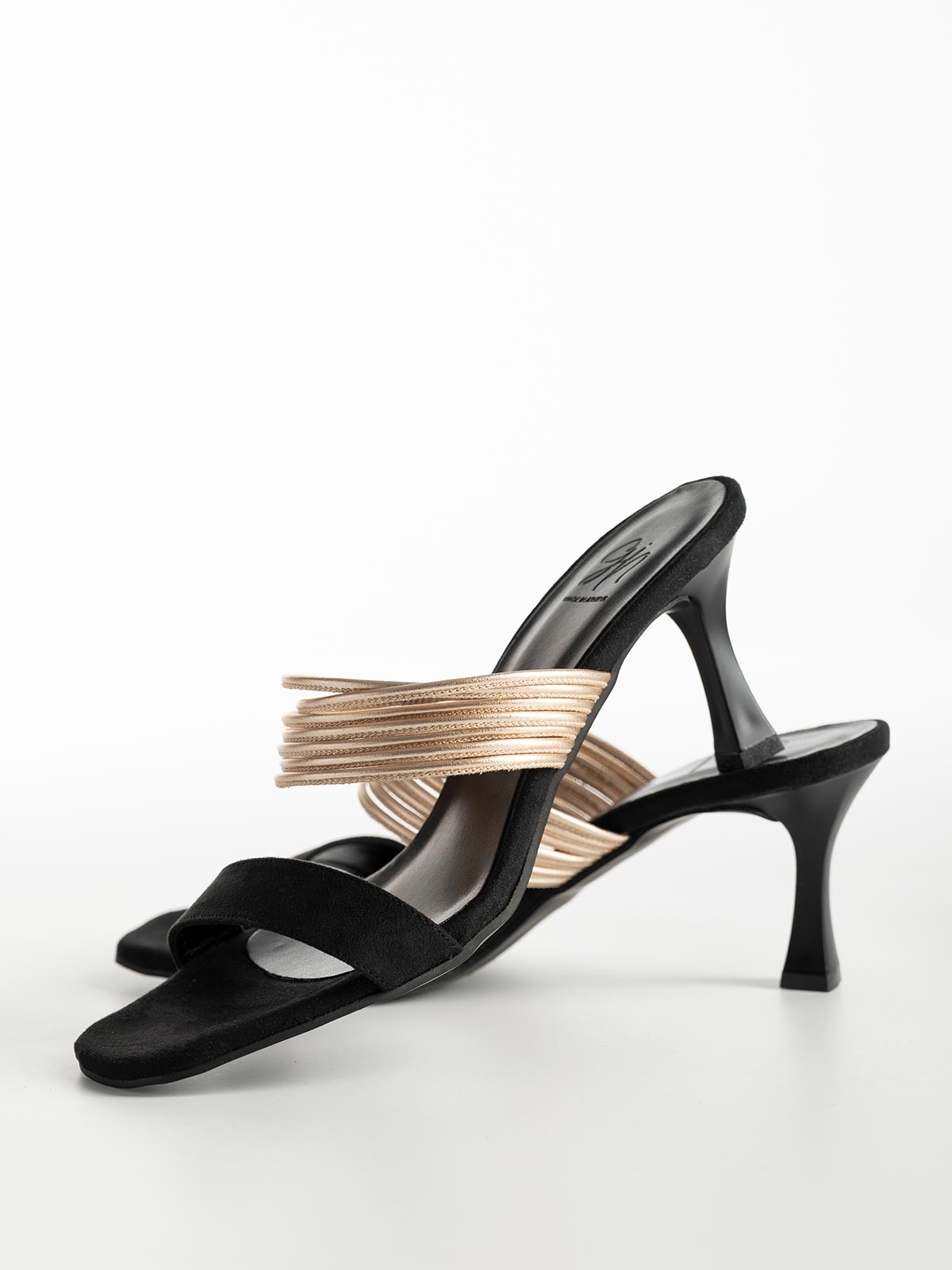 Mules BOZIKIS x Gin suede με λεπτό τακούνι