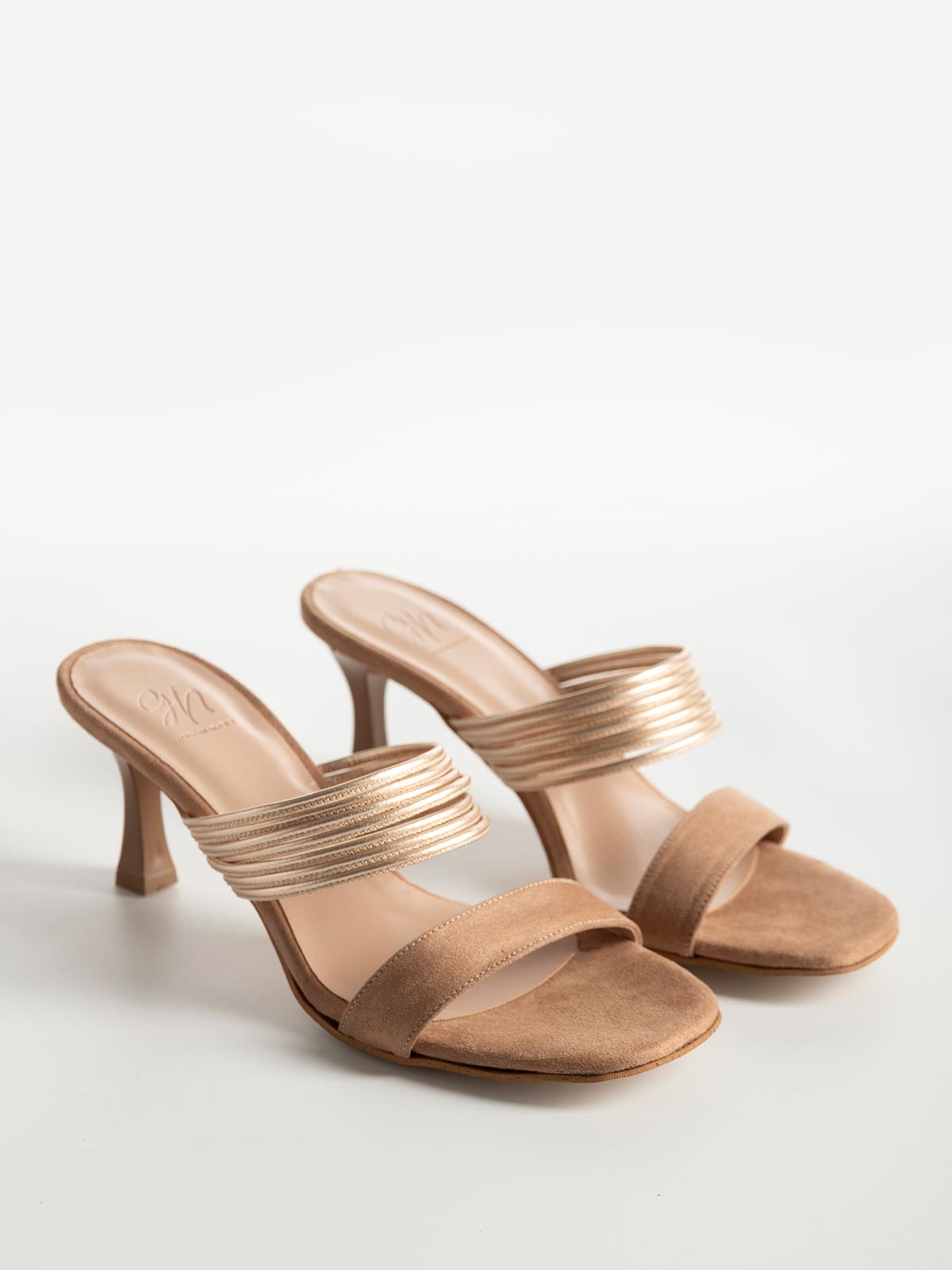 Mules BOZIKIS x Gin suede με λεπτό τακούνι
