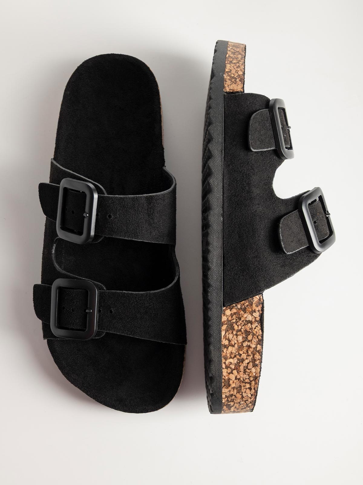 Σανδάλια suede με ρυθμιζόμενες φάσες